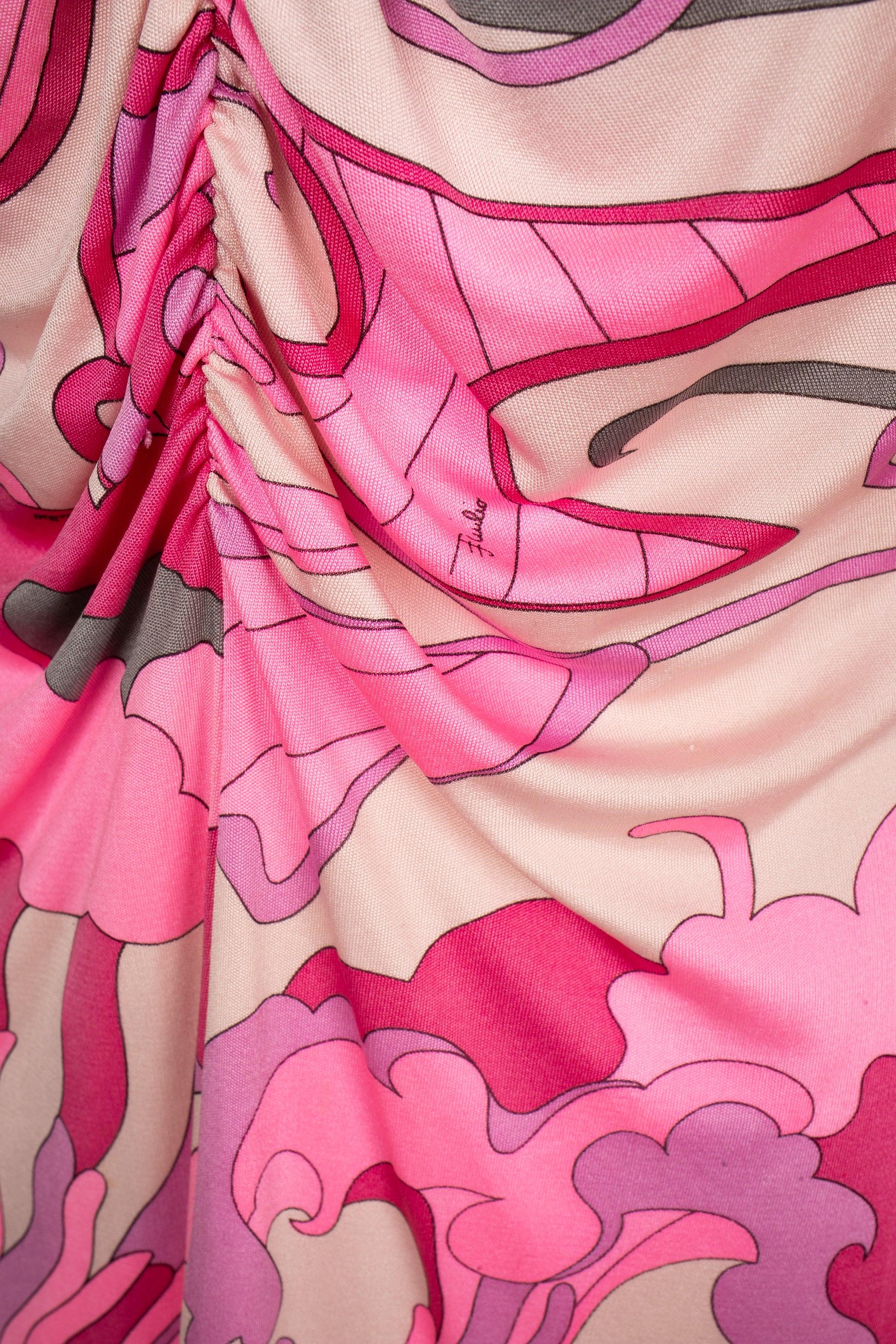 Pucci Short Silk Jersey Dress in Pink Tones For Sale 1