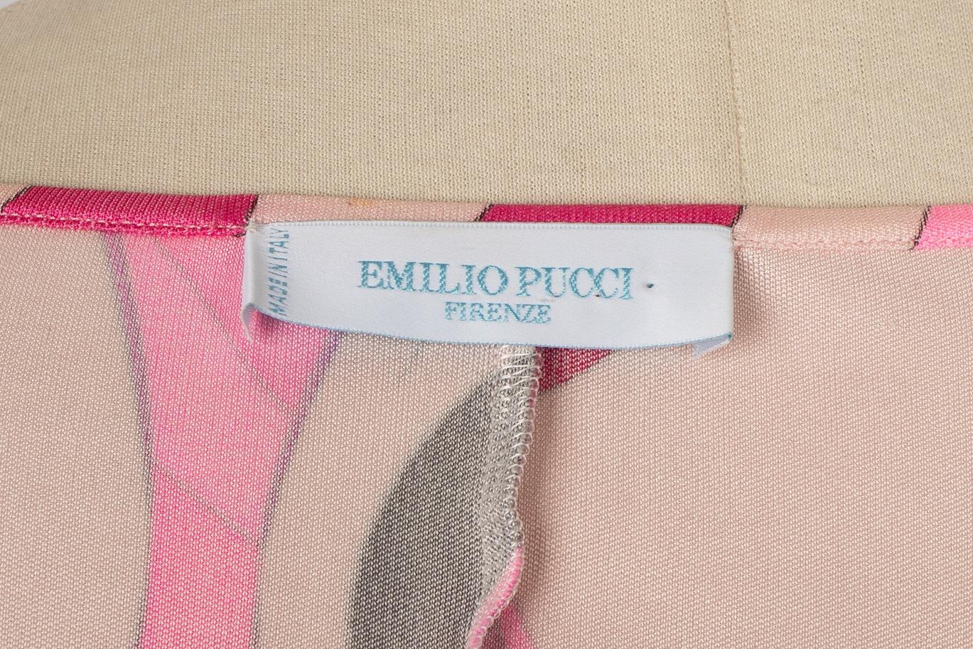Pucci Short Silk Jersey Dress in Pink Tones For Sale 3