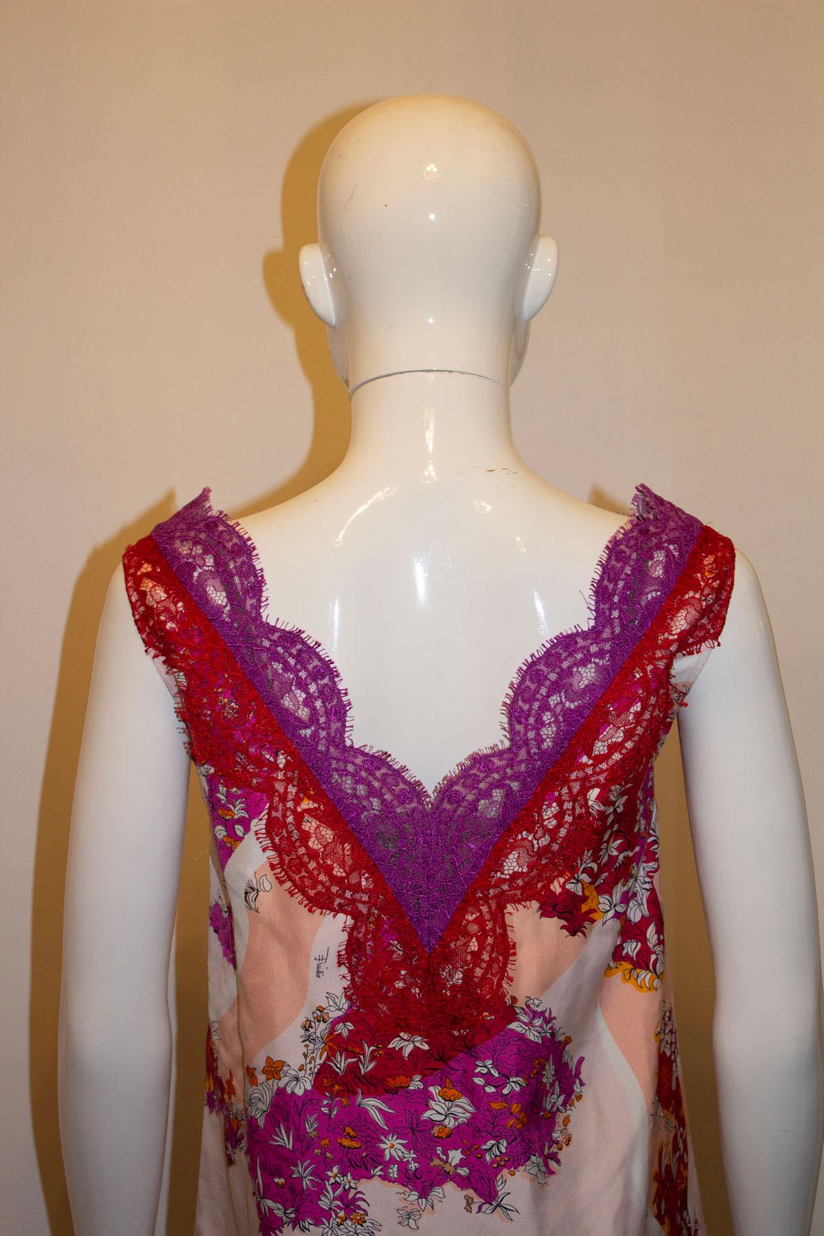 Pucci Silk and Lace Top For Sale 1