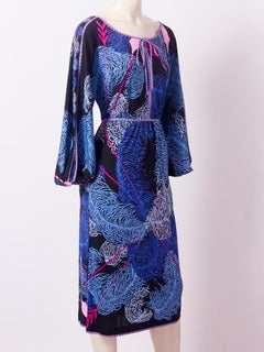 Pucci Silk Jersey "Plume" Pattern Dress