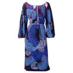 Pucci Silk Jersey "Plume" Pattern Dress