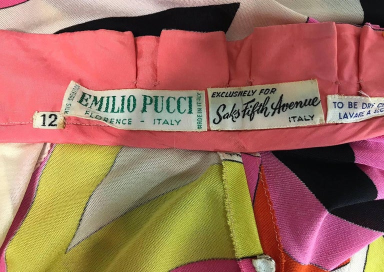 Pucci silk jersey ruffle trim dress 1960s at 1stDibs