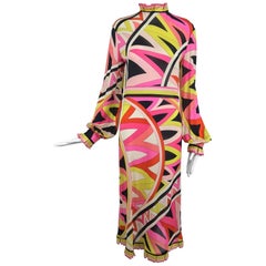 Pucci silk jersey ruffle trim dress 1960s