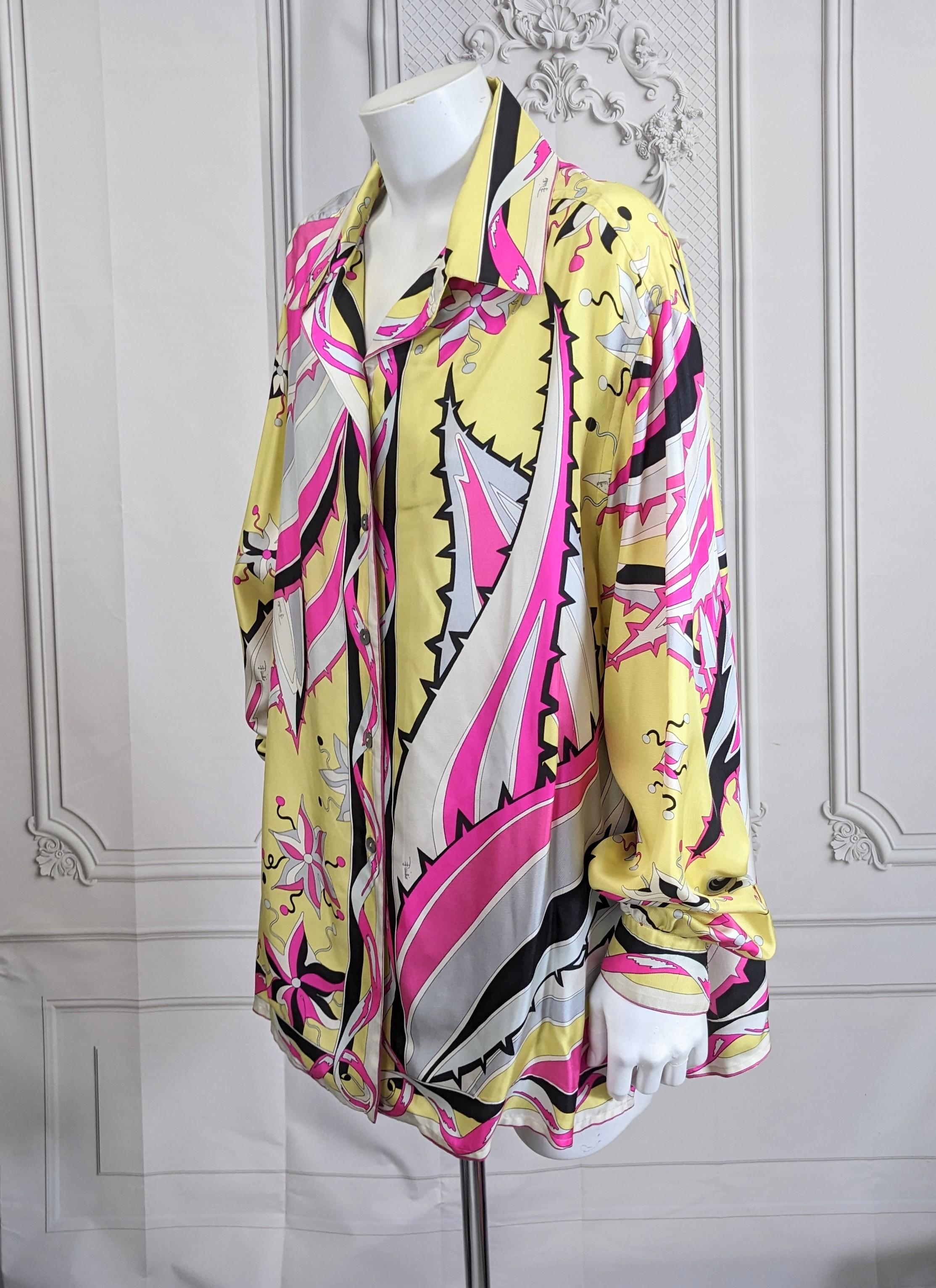 Women's or Men's Pucci Silk Twill Print Shirt For Sale