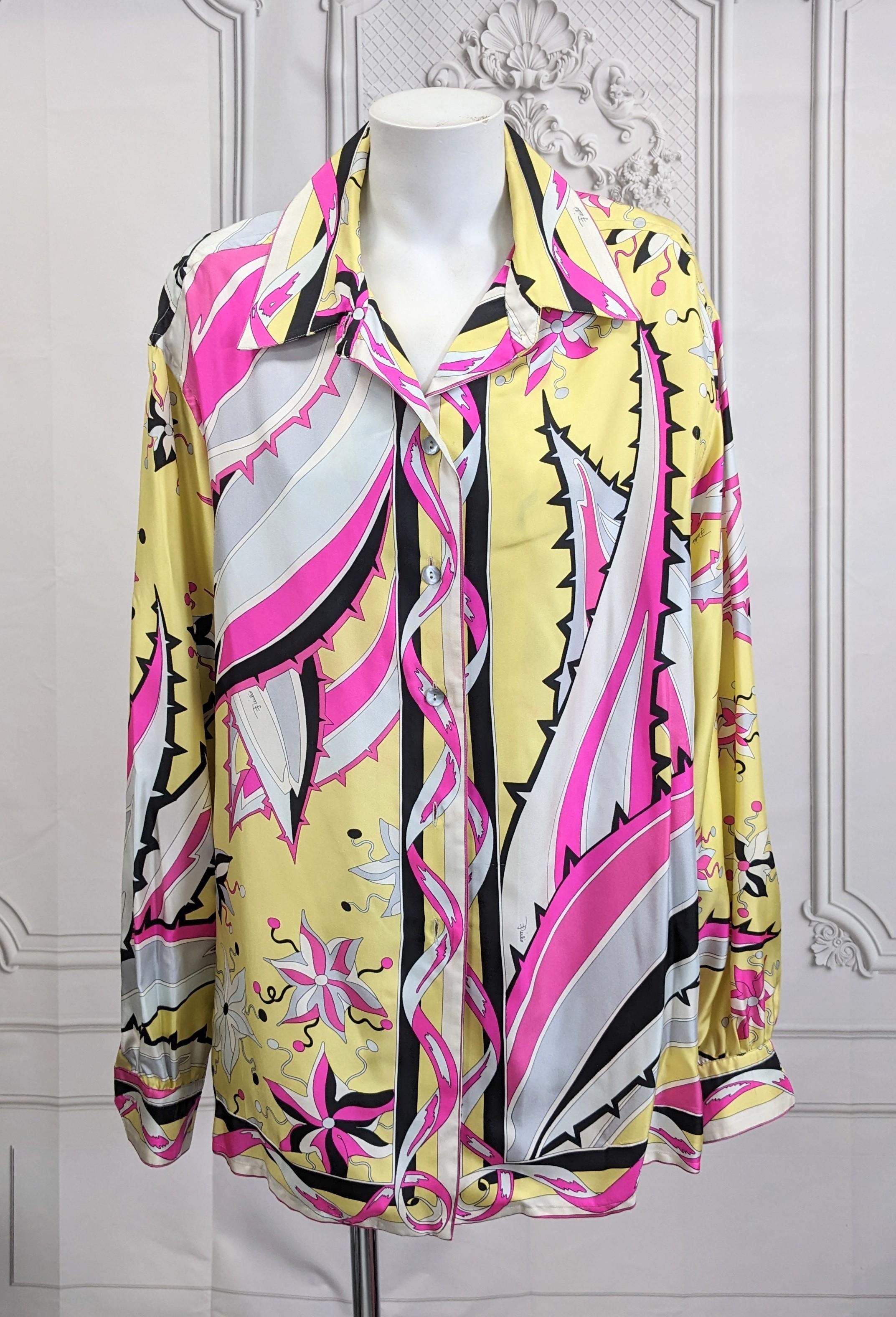Pucci Silk Twill Print Shirt For Sale 1