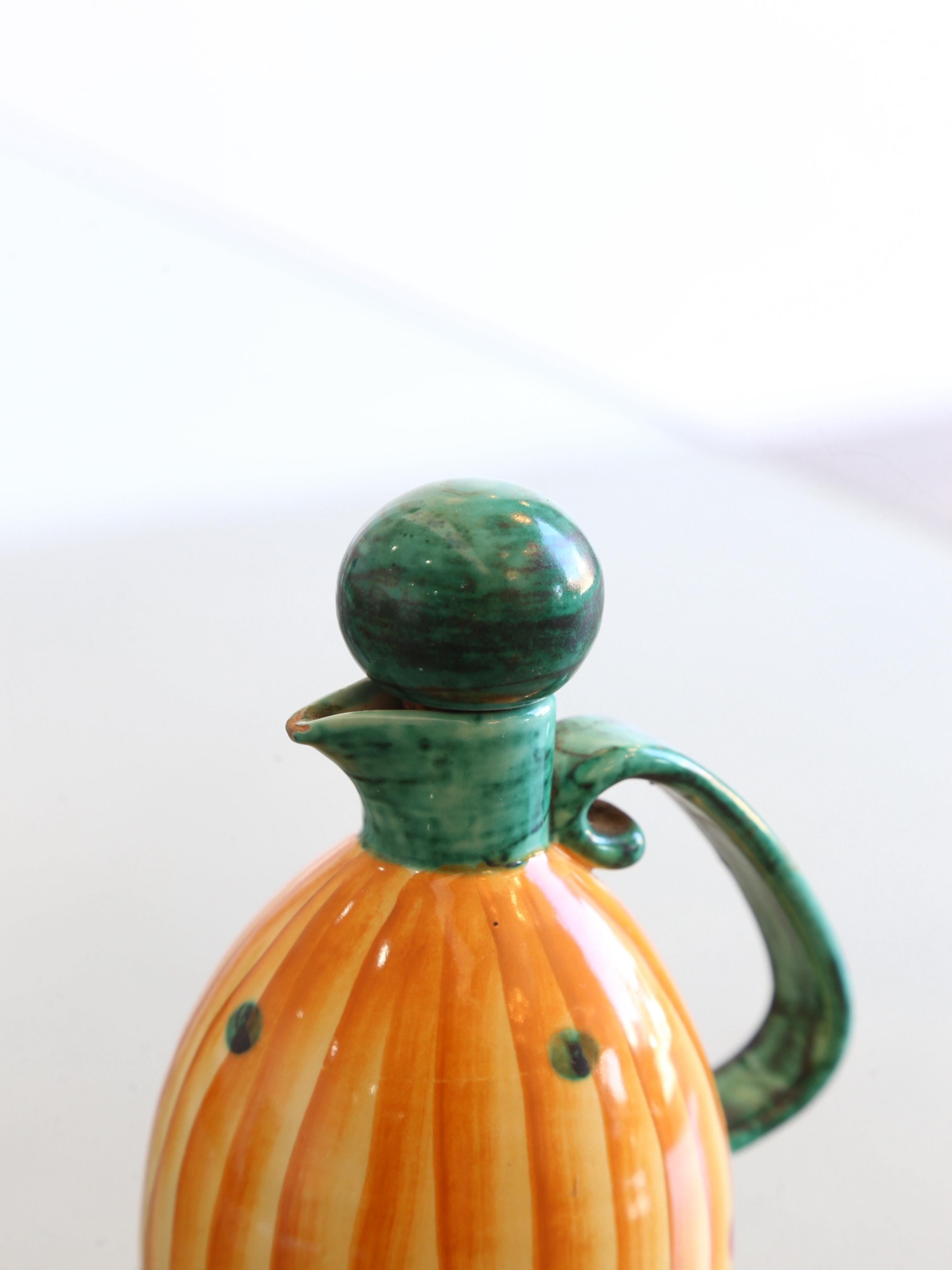 Pucci Umbertide Hand Painted Olive Oil Ceramic Bottle, 1950s For Sale 2