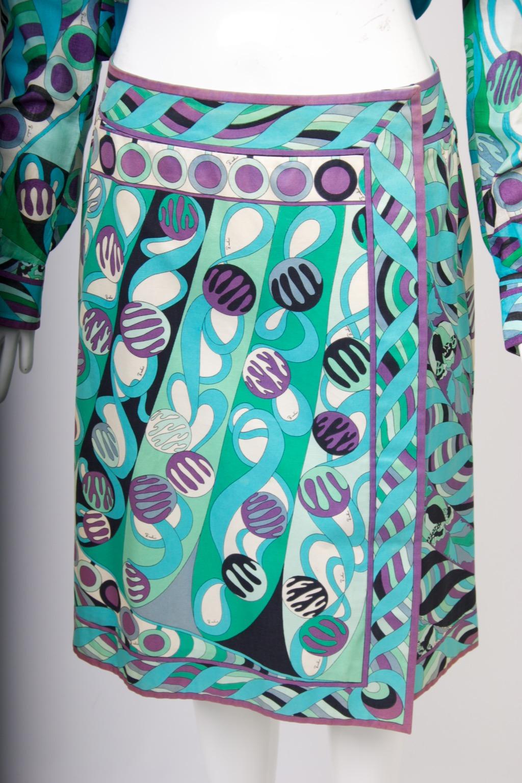 Ensemble di camicia e gonna vintage di Pucci in vendita 5