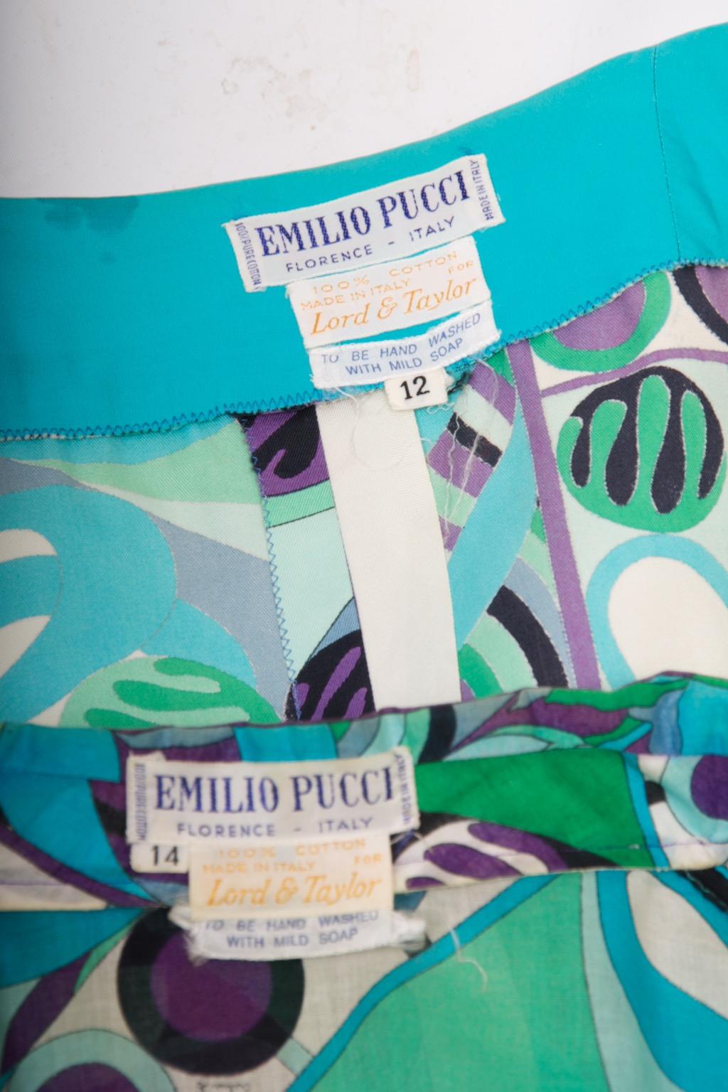 Ensemble di camicia e gonna vintage di Pucci in vendita 8