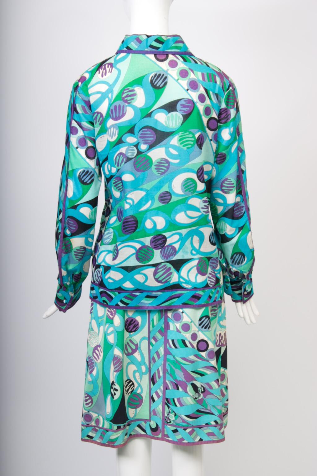 Ensemble di camicia e gonna vintage di Pucci in vendita 1