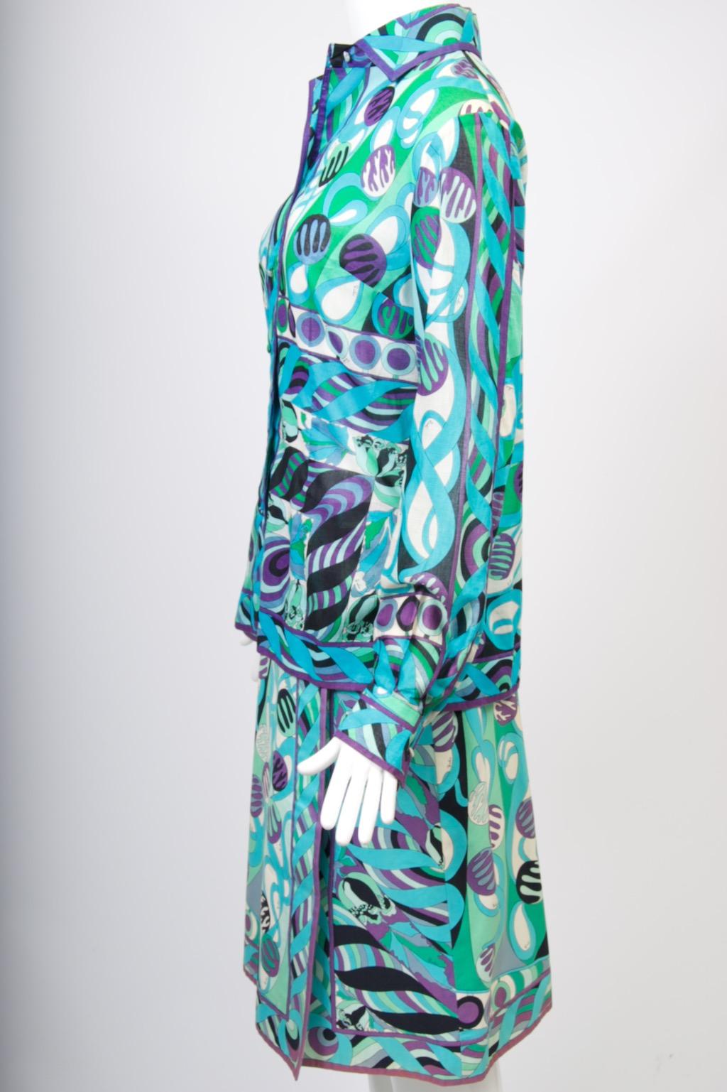 Ensemble di camicia e gonna vintage di Pucci in vendita 3