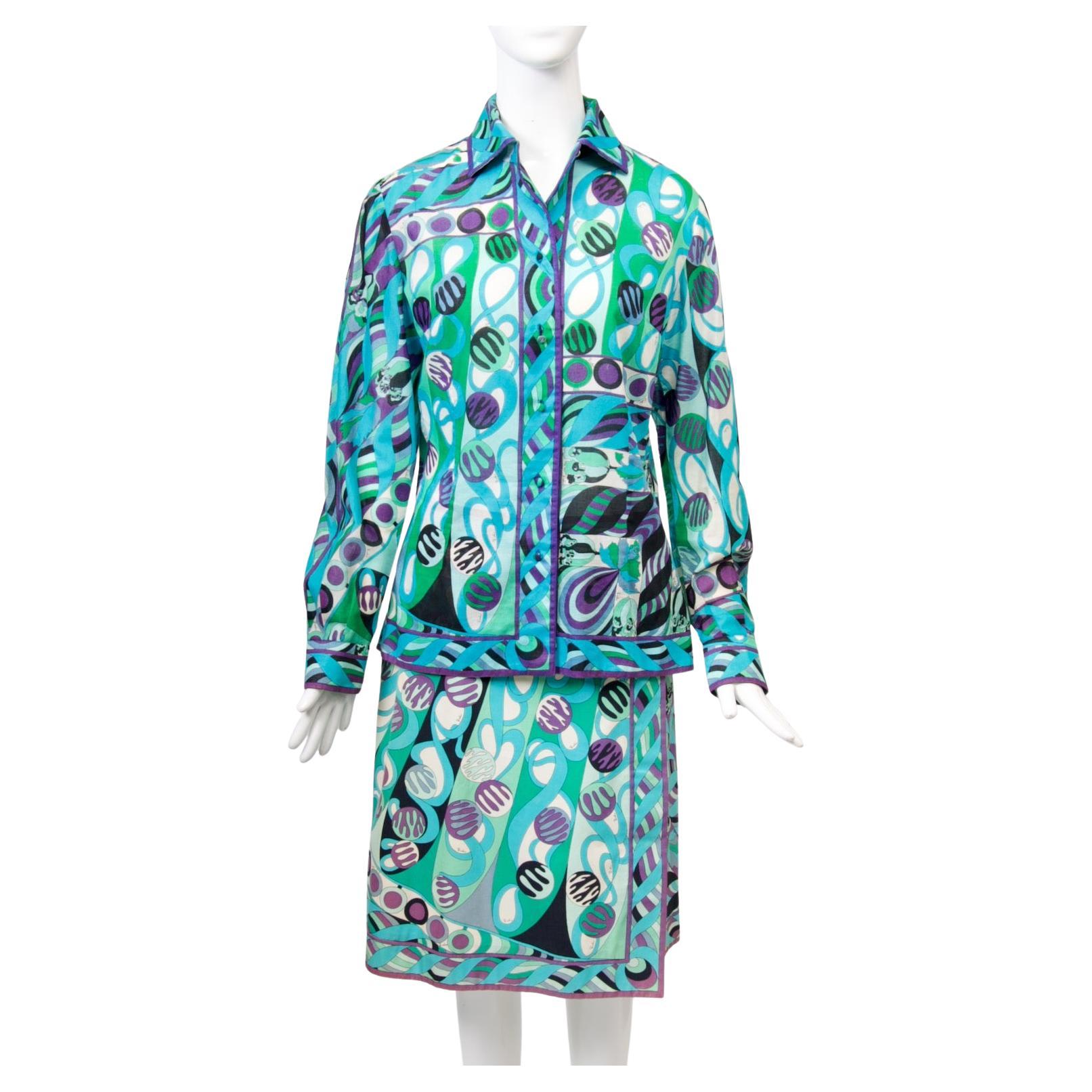 Ensemble di camicia e gonna vintage di Pucci in vendita