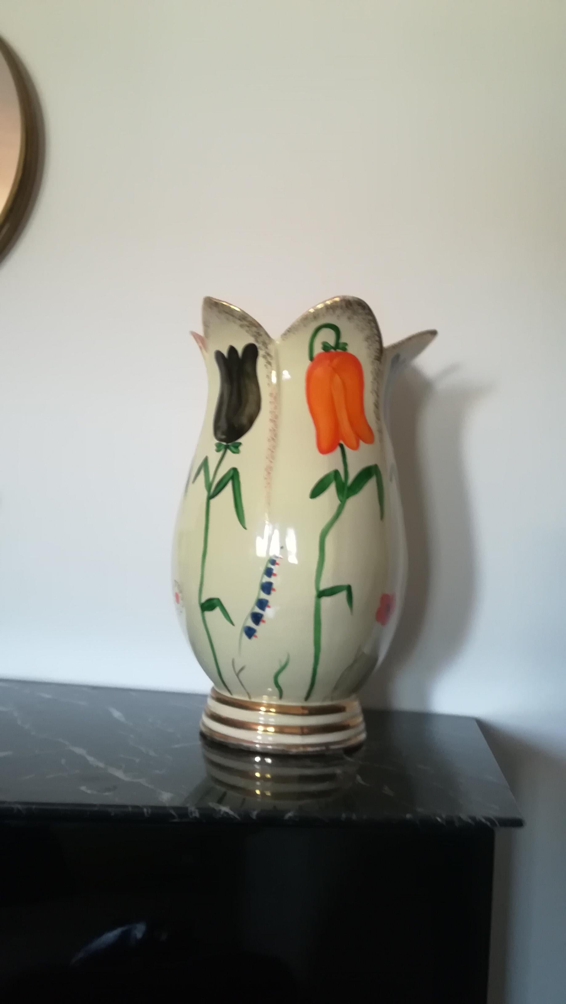 Other Pucci_umbertide Vase Tulipano Ceramic 1950 Italia  For Sale