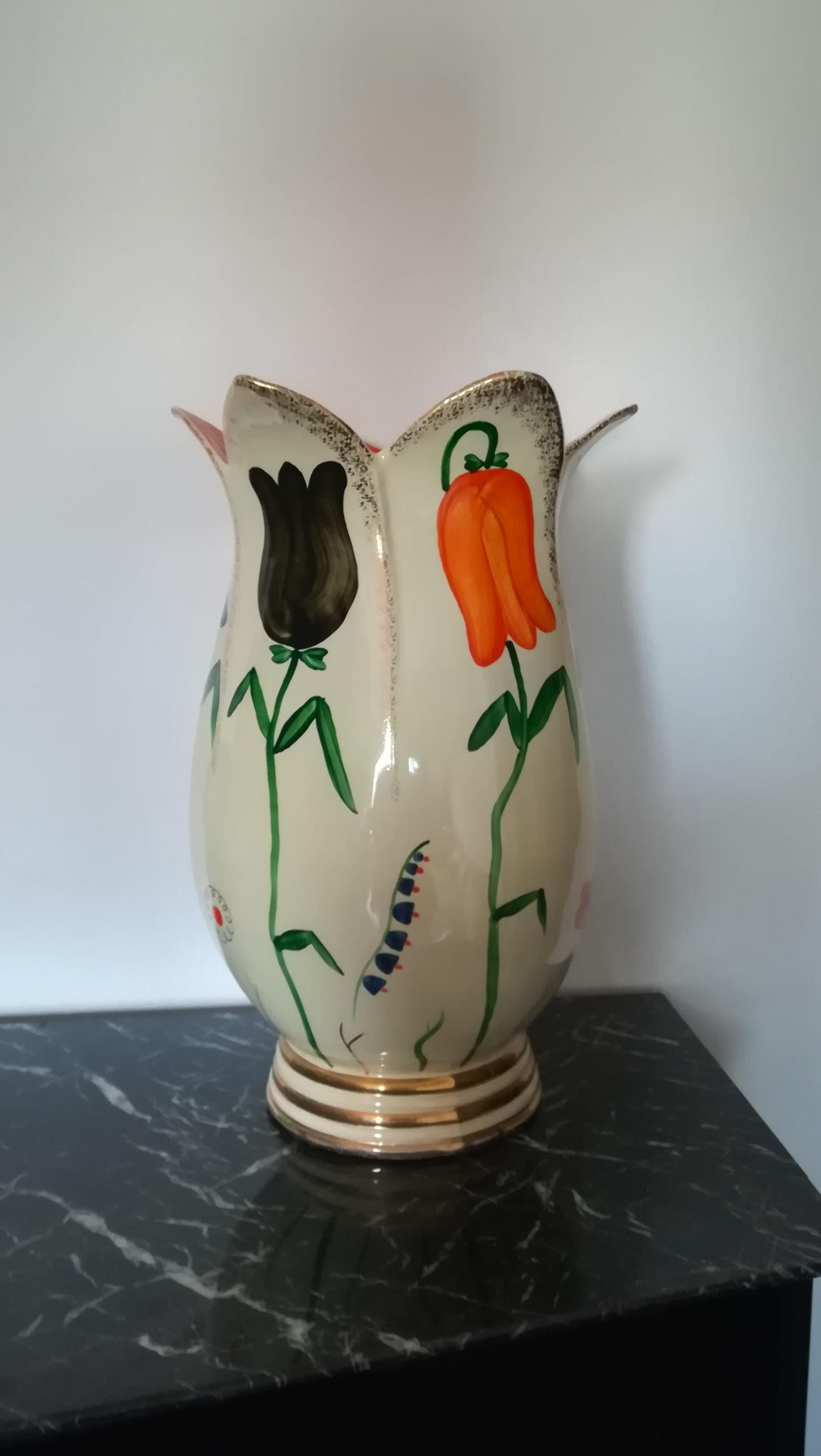 Pucci_umbertide Vase Tulipano Ceramic 1950 Italia  In Excellent Condition For Sale In Milano, IT