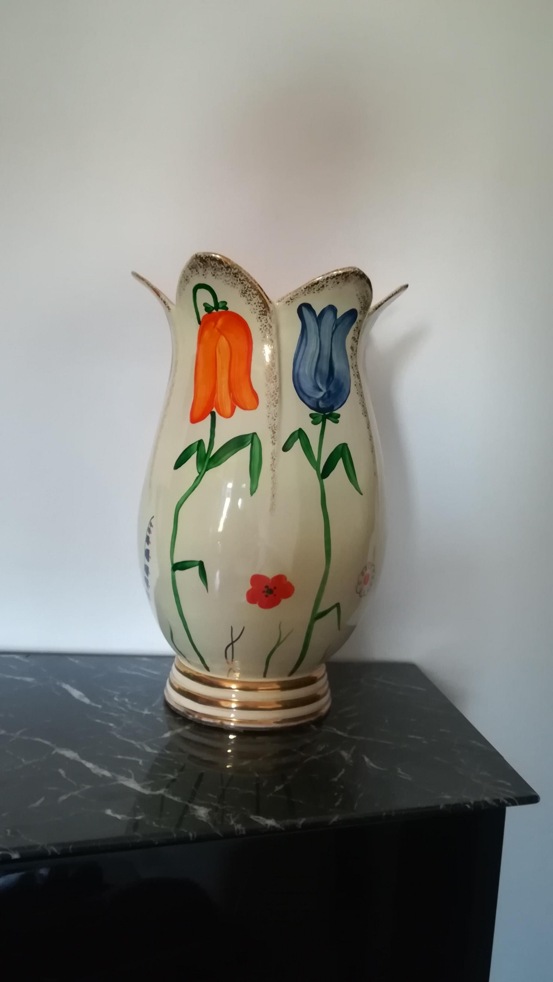 Mid-20th Century Pucci_umbertide Vase Tulipano Ceramic 1950 Italia  For Sale