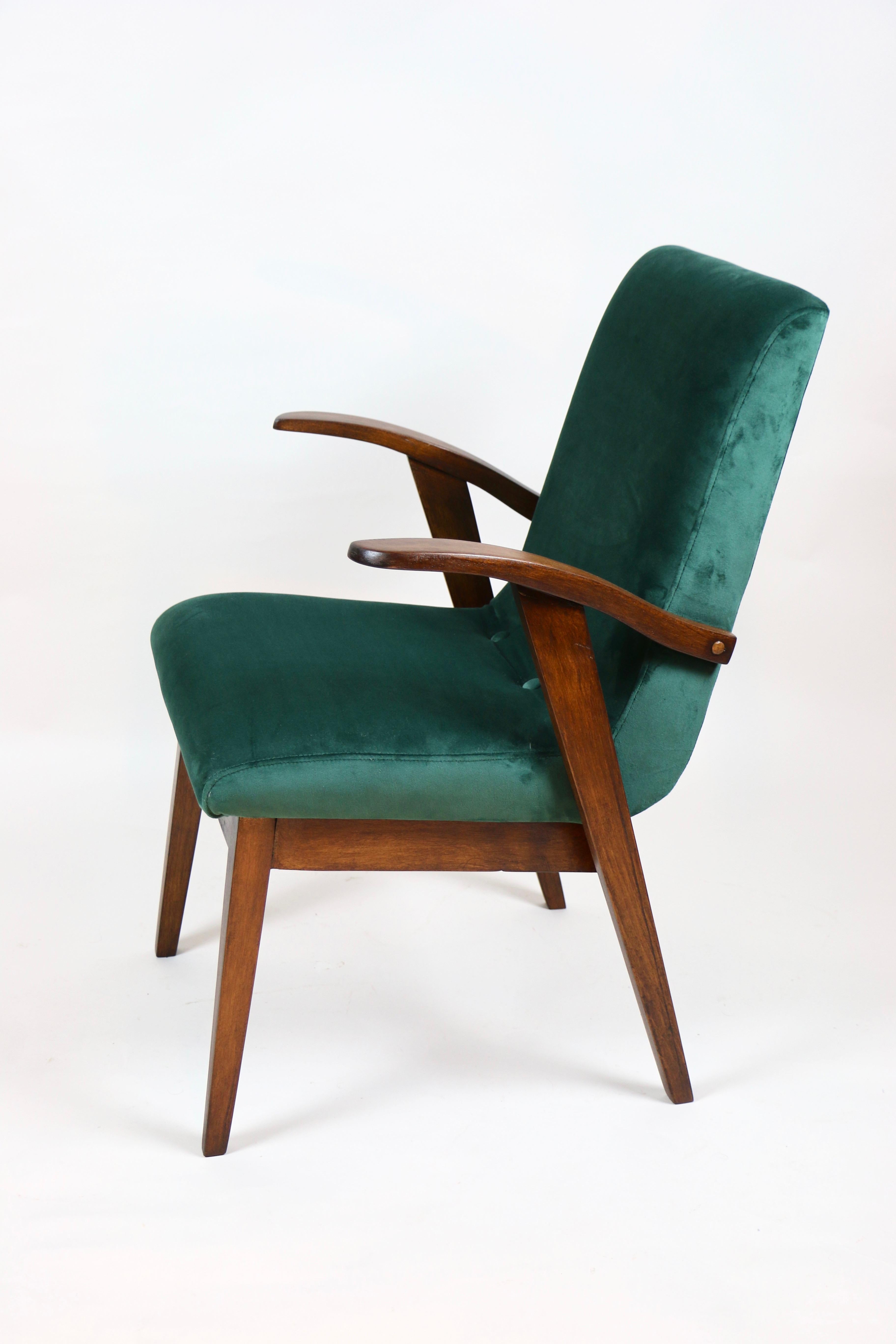 Puchala Armchair in Green Velvet from 1970s For Sale 4