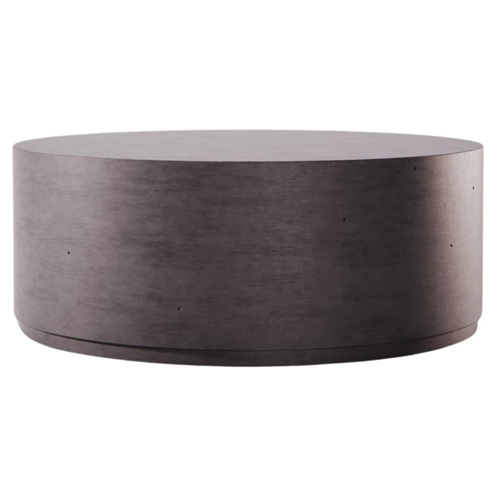 Puck Concrete Center and Cocktail Table in Dark Grey Cement Mortar Made in Italy