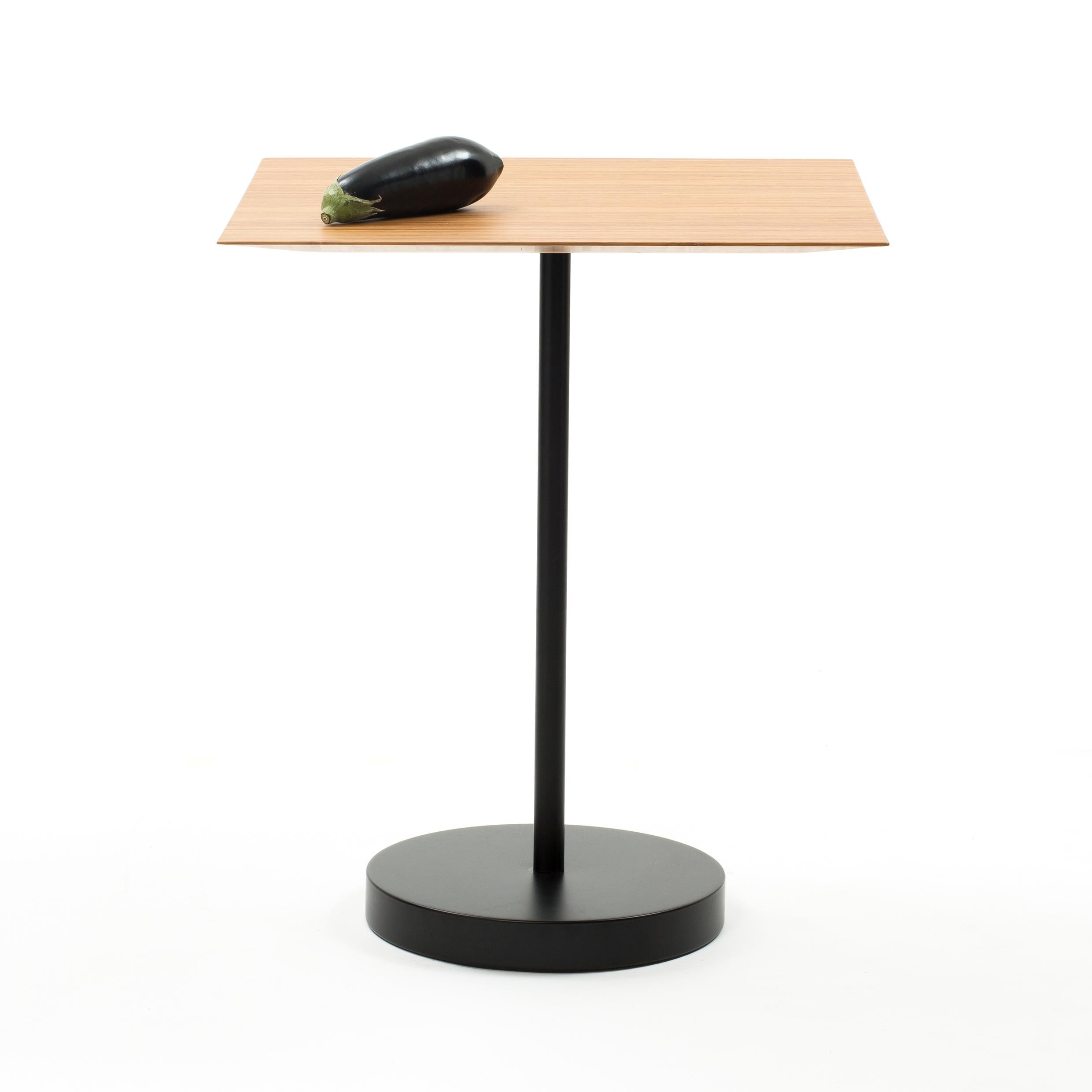 Contemporary Puck Table, Aluminium base and Wooden top by Claesson Koivisto Rune For Sale