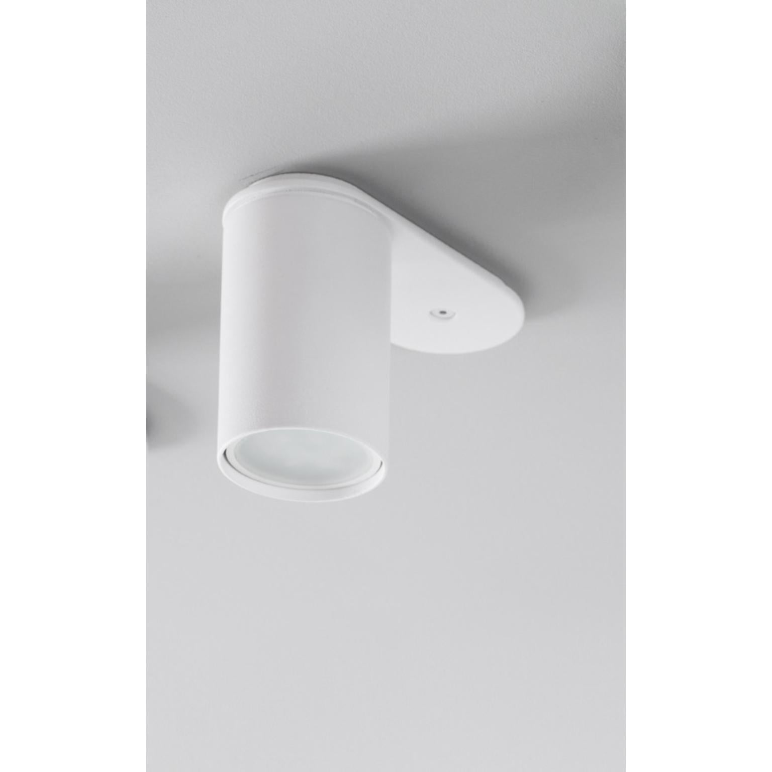 Pud White Ceiling Lamp by +kouple
Dimensions: D 5,4 x W 12,4 x H 9,4 cm. 
Materials: Powder-coated steel.

Available in different color options. Please contact us.

All our lamps can be wired according to each country. If sold to the USA it will be