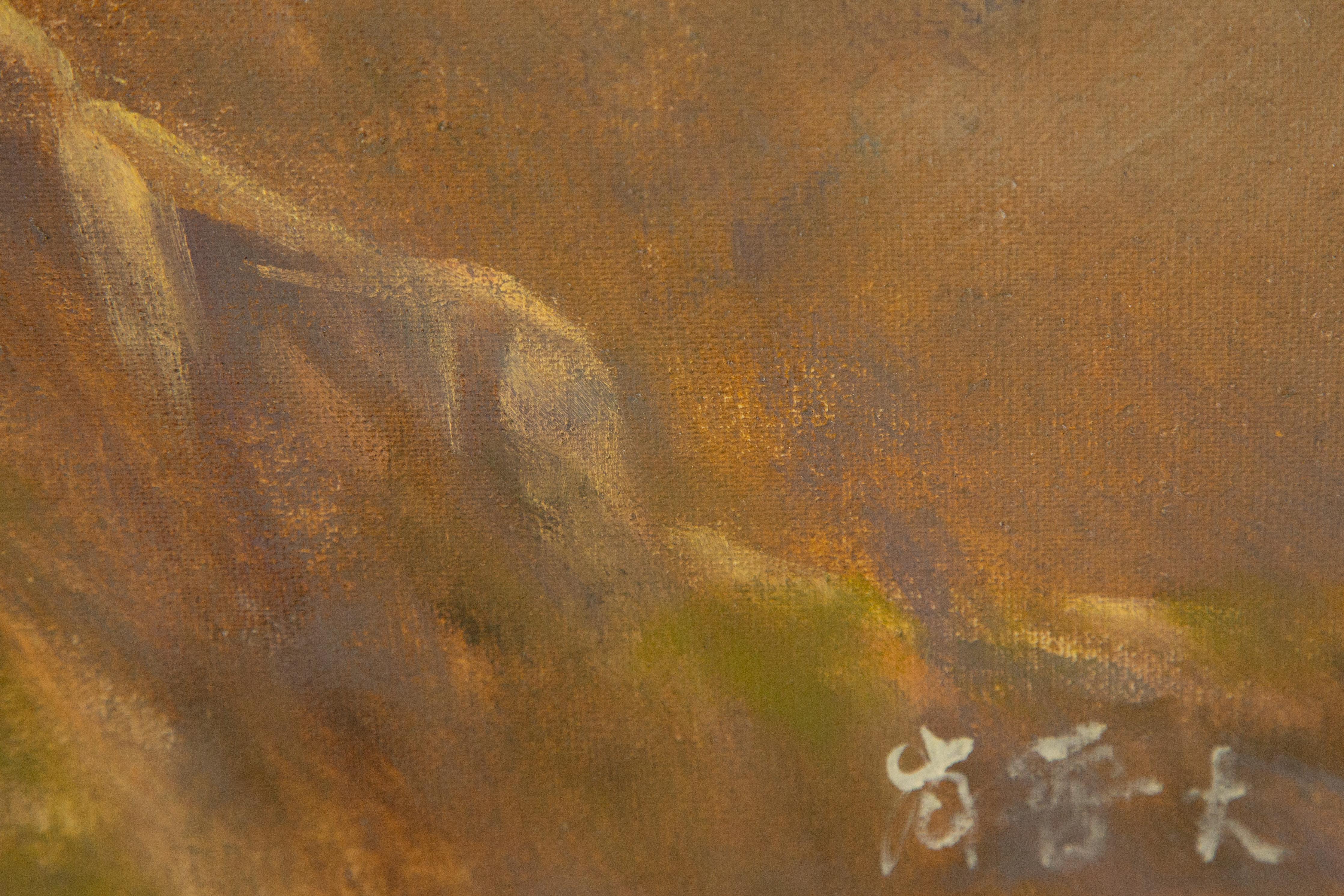 Puda Xiao Landscape Original Oil On Canvas 