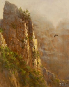 Huile sur toile originale du paysage de Puda Xiao « Sans titre »