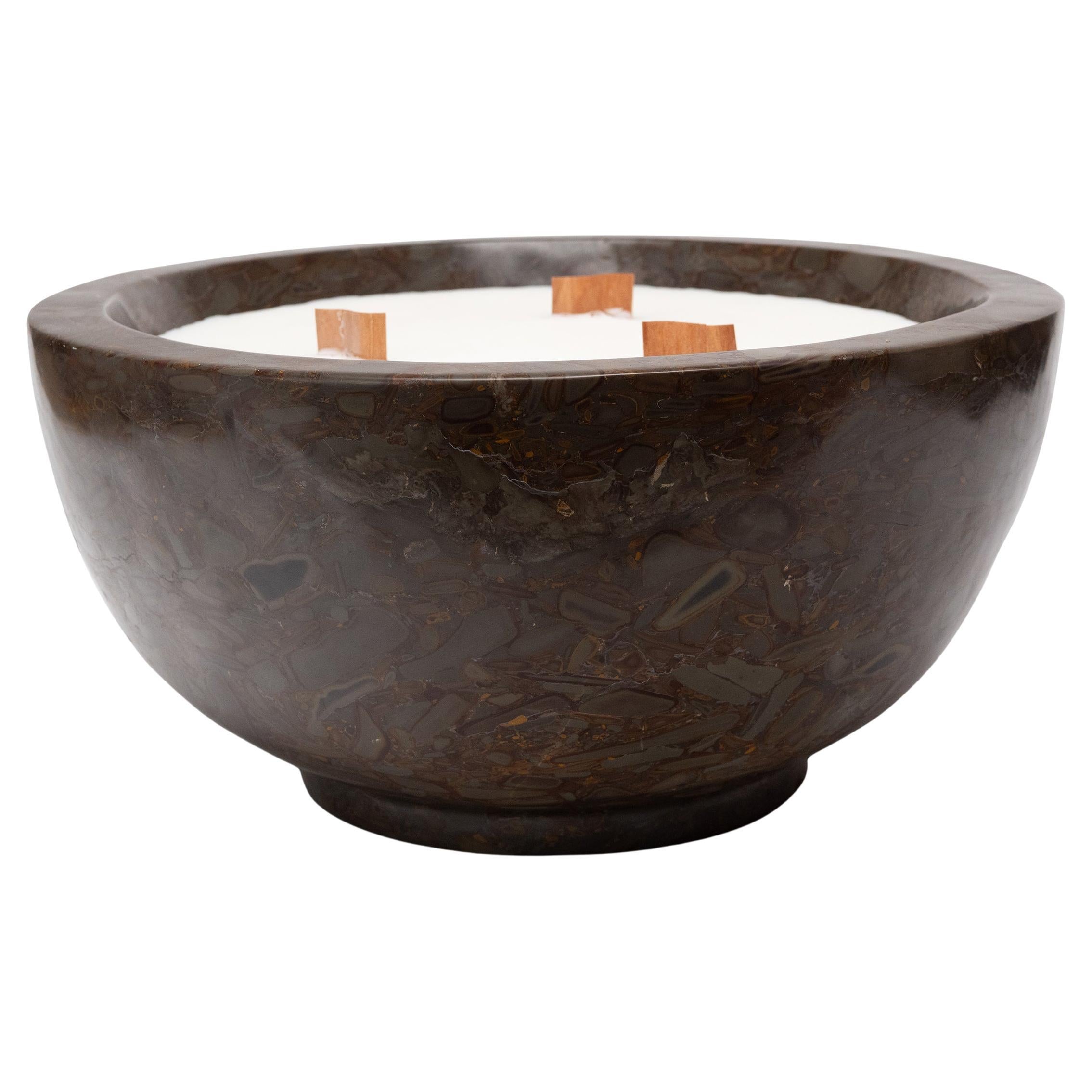 Puddingstone Basin Santal Candle