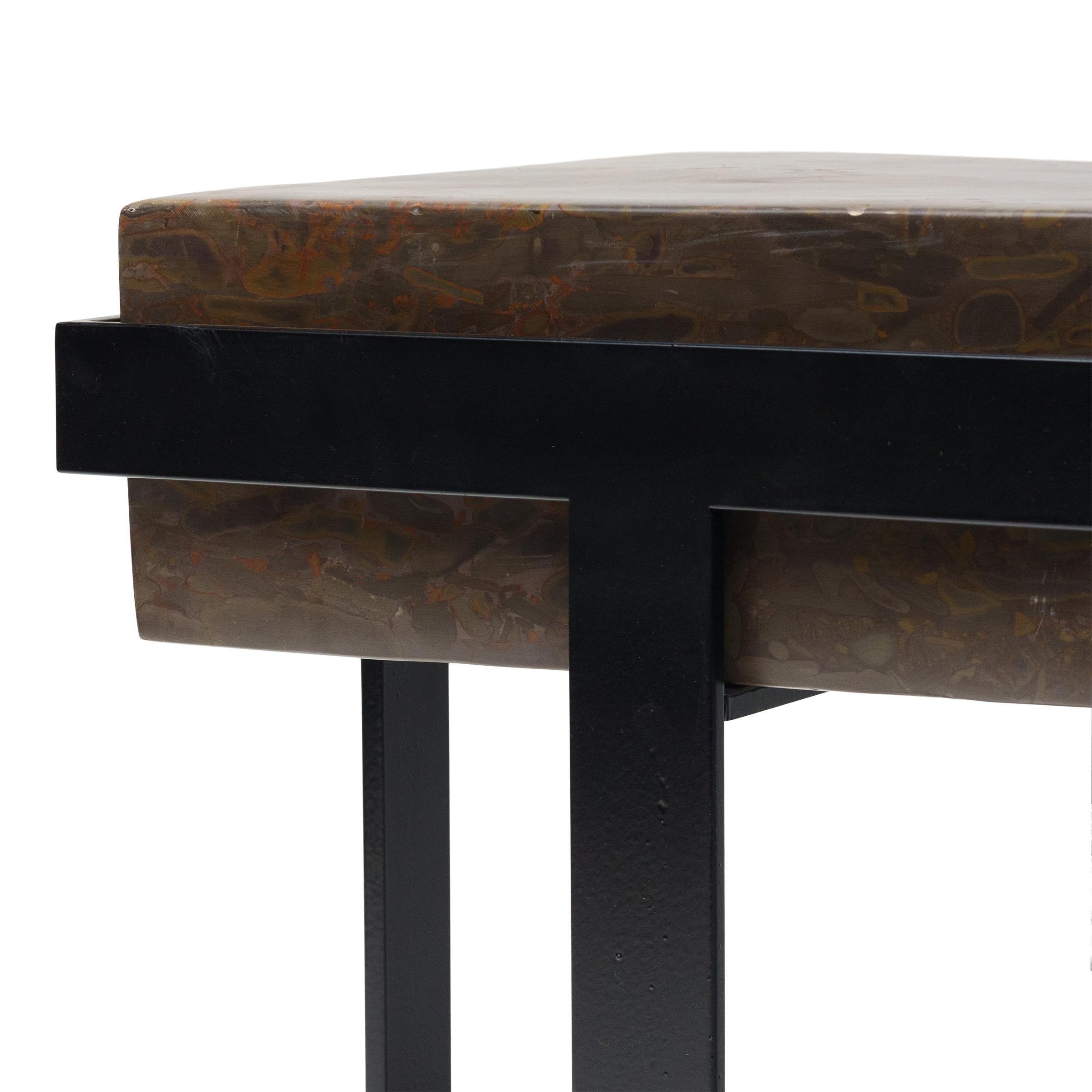 Puddingstone Basin Side Table In Good Condition For Sale In Chicago, IL
