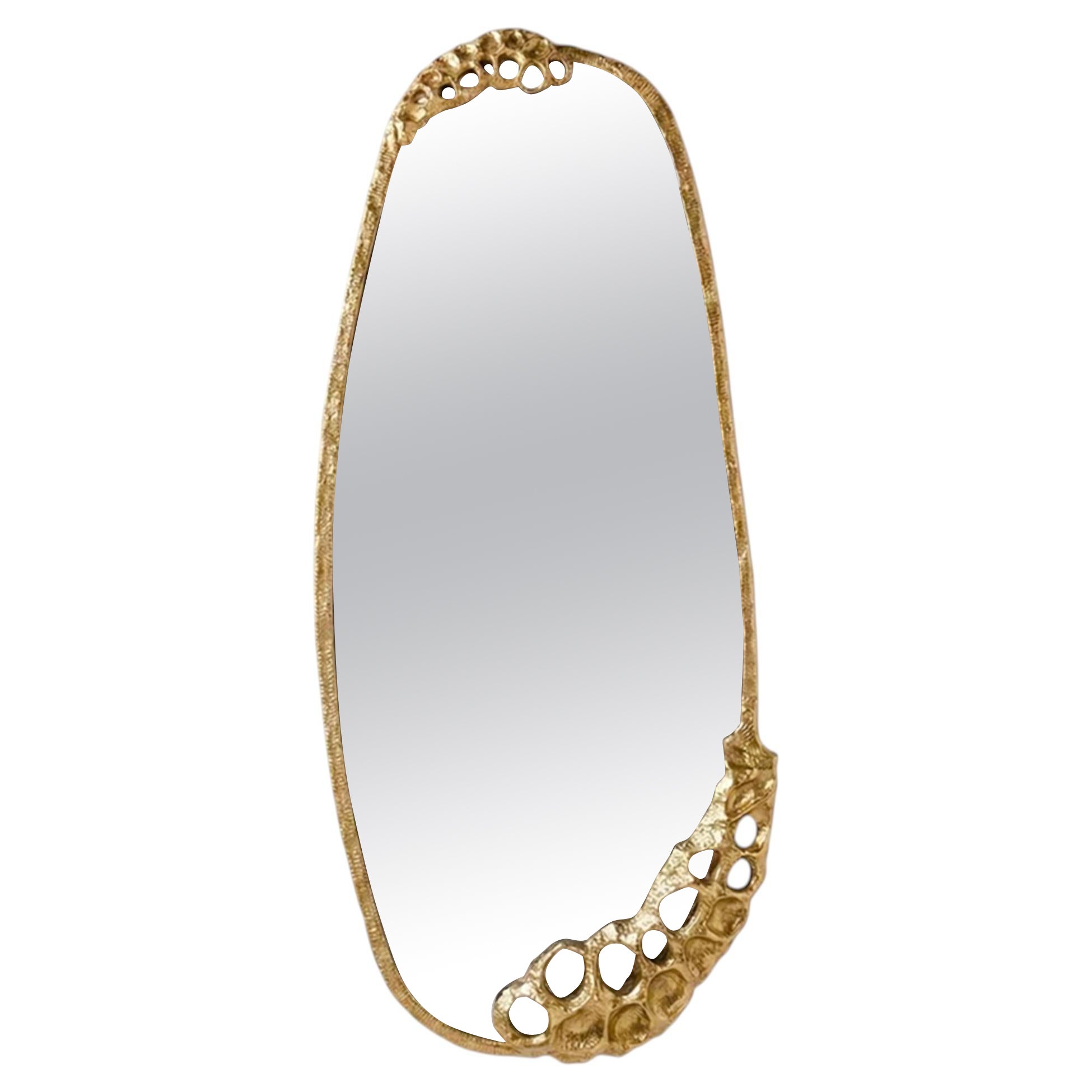 Puddle Oval Brass Mirror