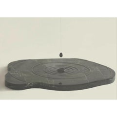 Puddle Pendulum in Industrial Obsidian, Resin & Wood by Panorammma