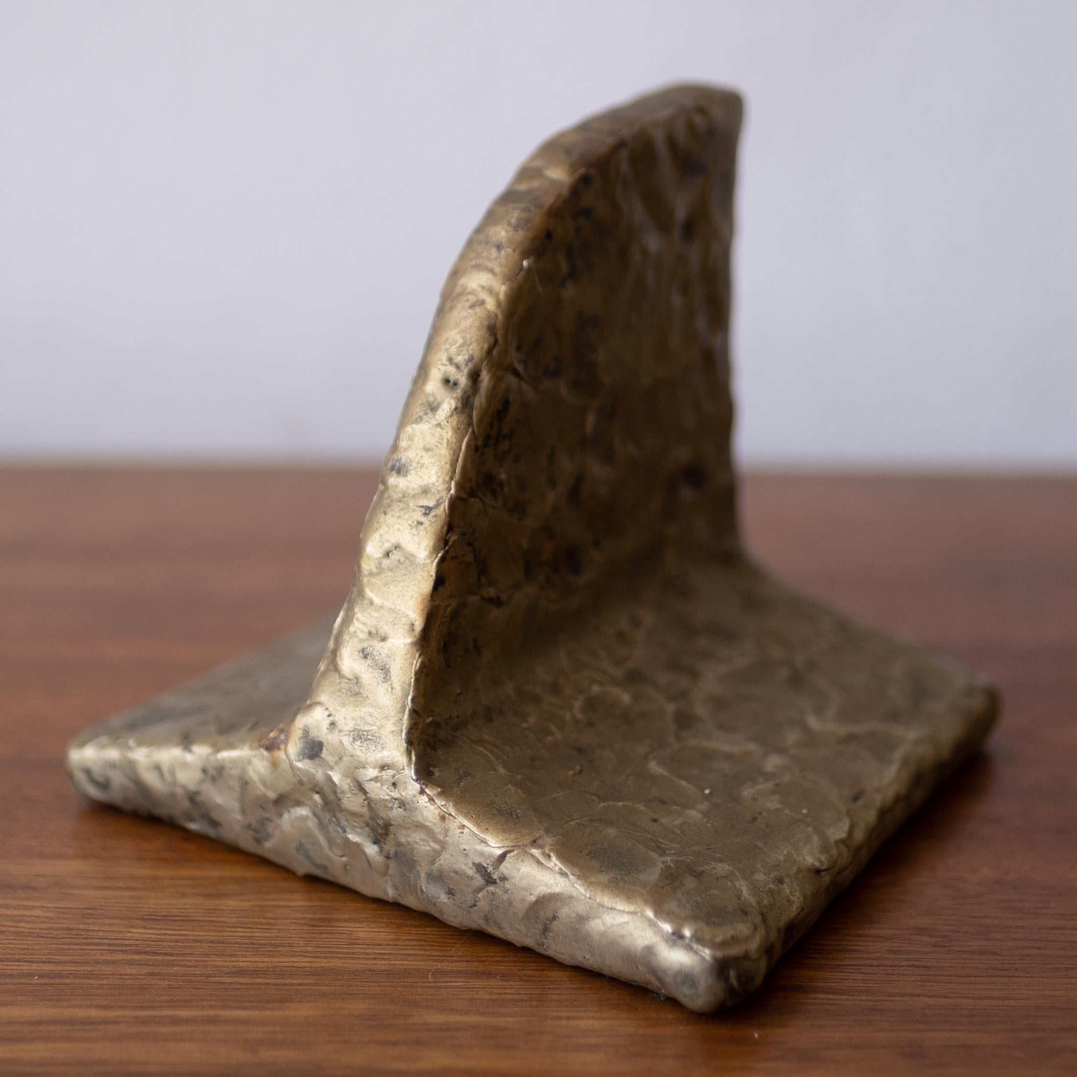 20th Century Puddled Bronze Brutalist Bookends