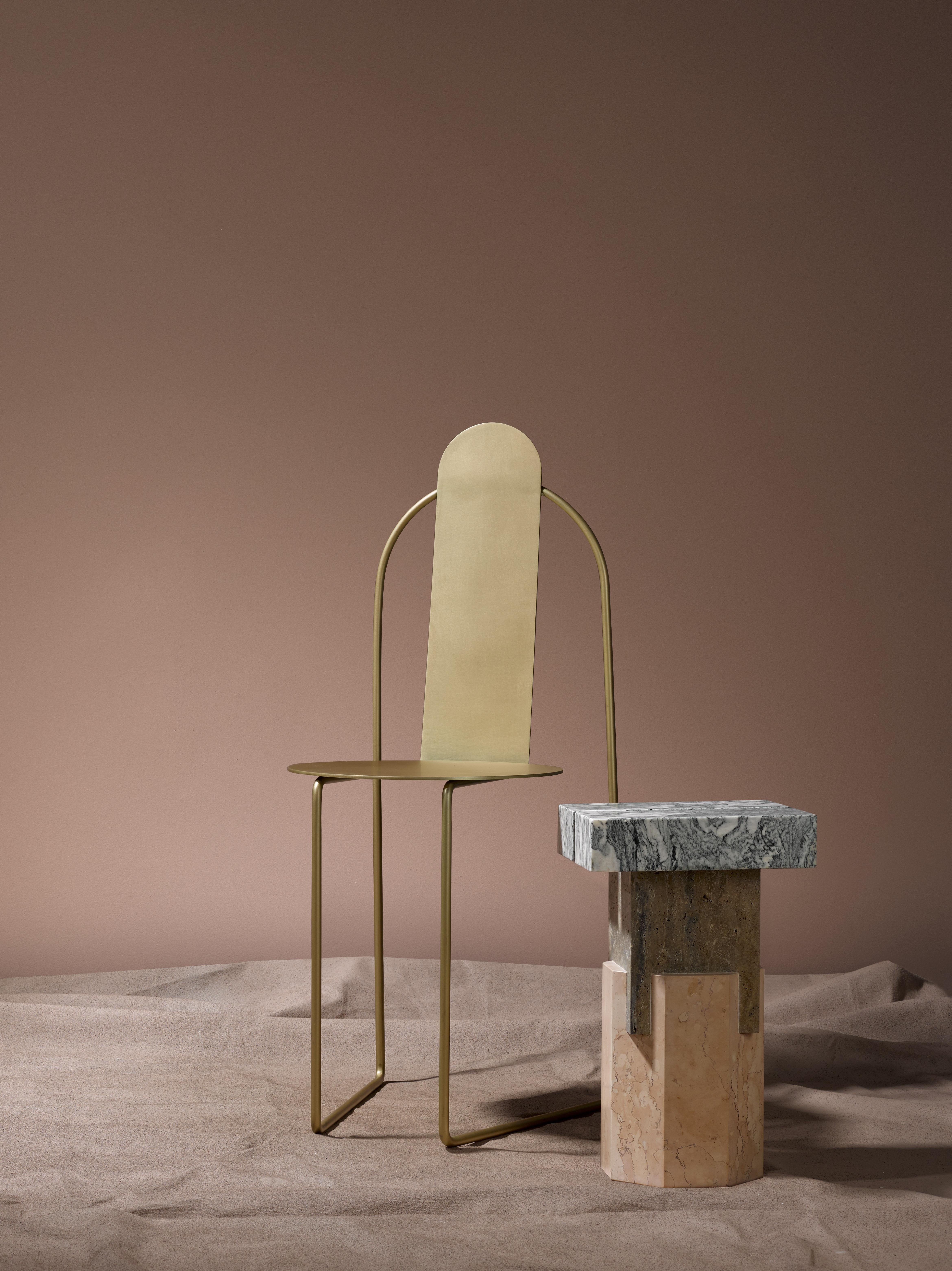 Modern Pudica Chair in Brass by Matter by Pedro Paulo Venzon For Sale