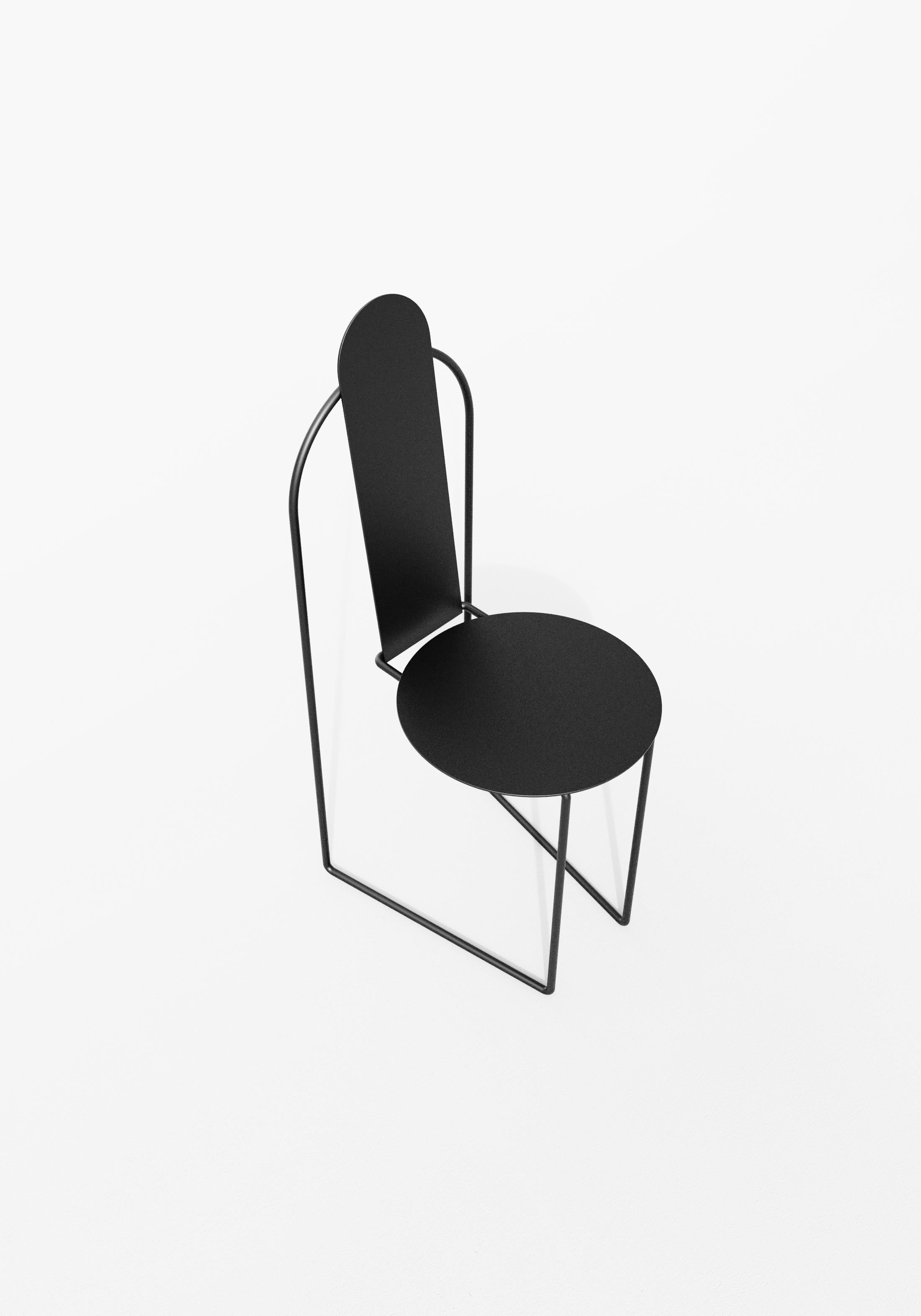 Pudica-Stuhl • Handgefertigte Ausgabe Die Lampe Stahl in Stahl von Pedro Paulo-Venzon (Moderne) im Angebot
