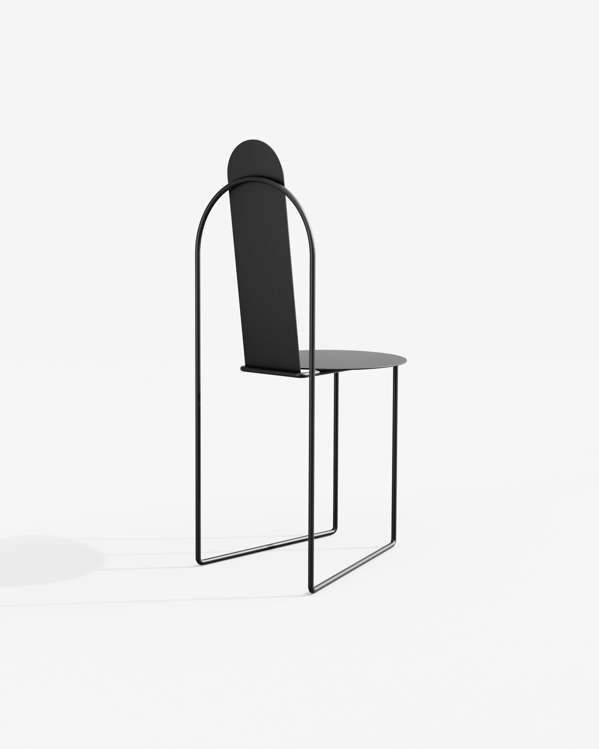 Pudica-Stuhl • Handgefertigte Ausgabe Die Lampe Stahl in Stahl von Pedro Paulo-Venzon (21. Jahrhundert und zeitgenössisch) im Angebot