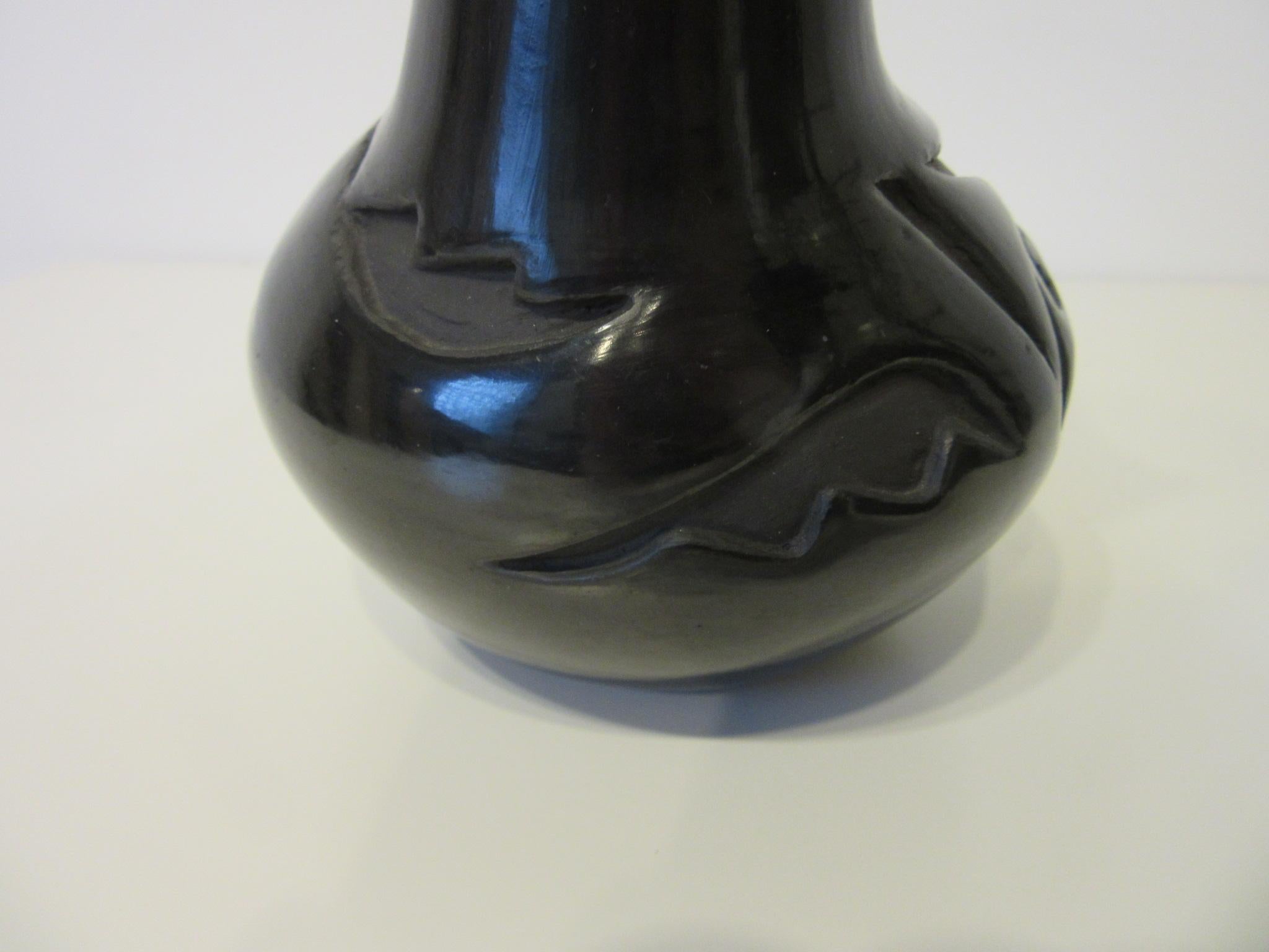 Native American Pueblo American Indian Pottery Vase by Glenda Naranjo For Sale