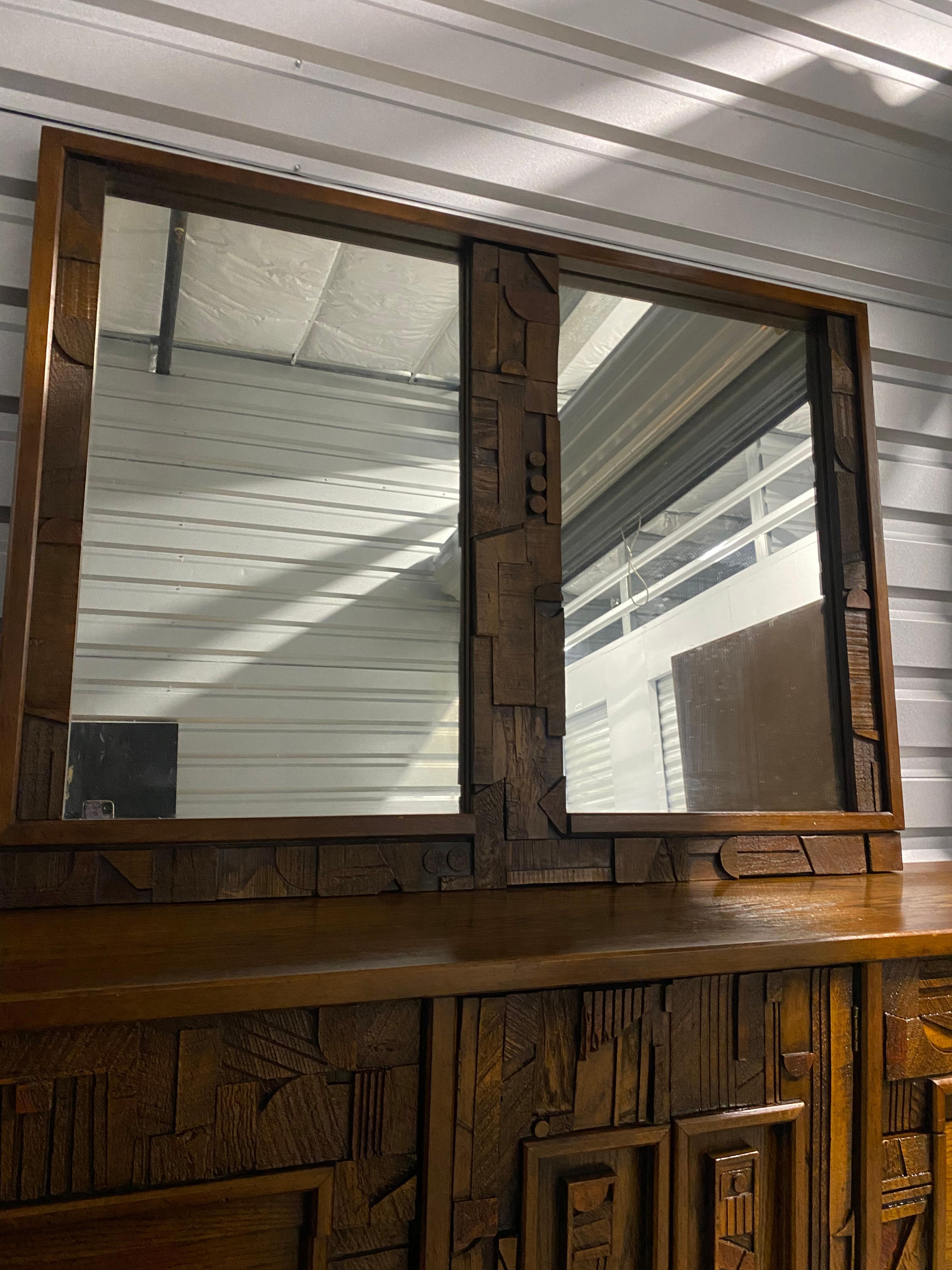 Pueblo Brutalist Dresser by Lane W/ Mirror Mid-Century Modern 4