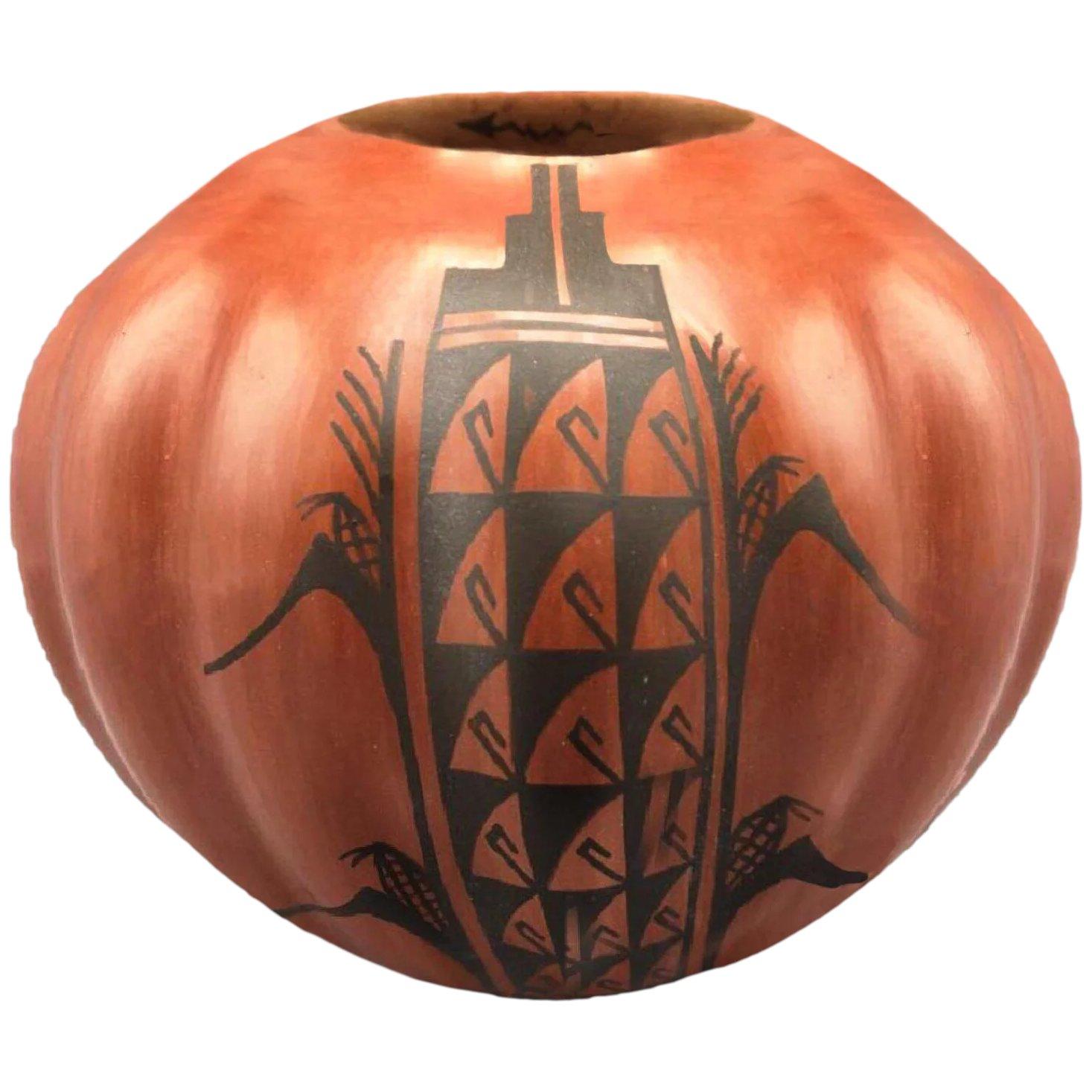 Pueblo Native American Southwestern Puebla Pottery Bowl by Juanita Fragua Jemez
