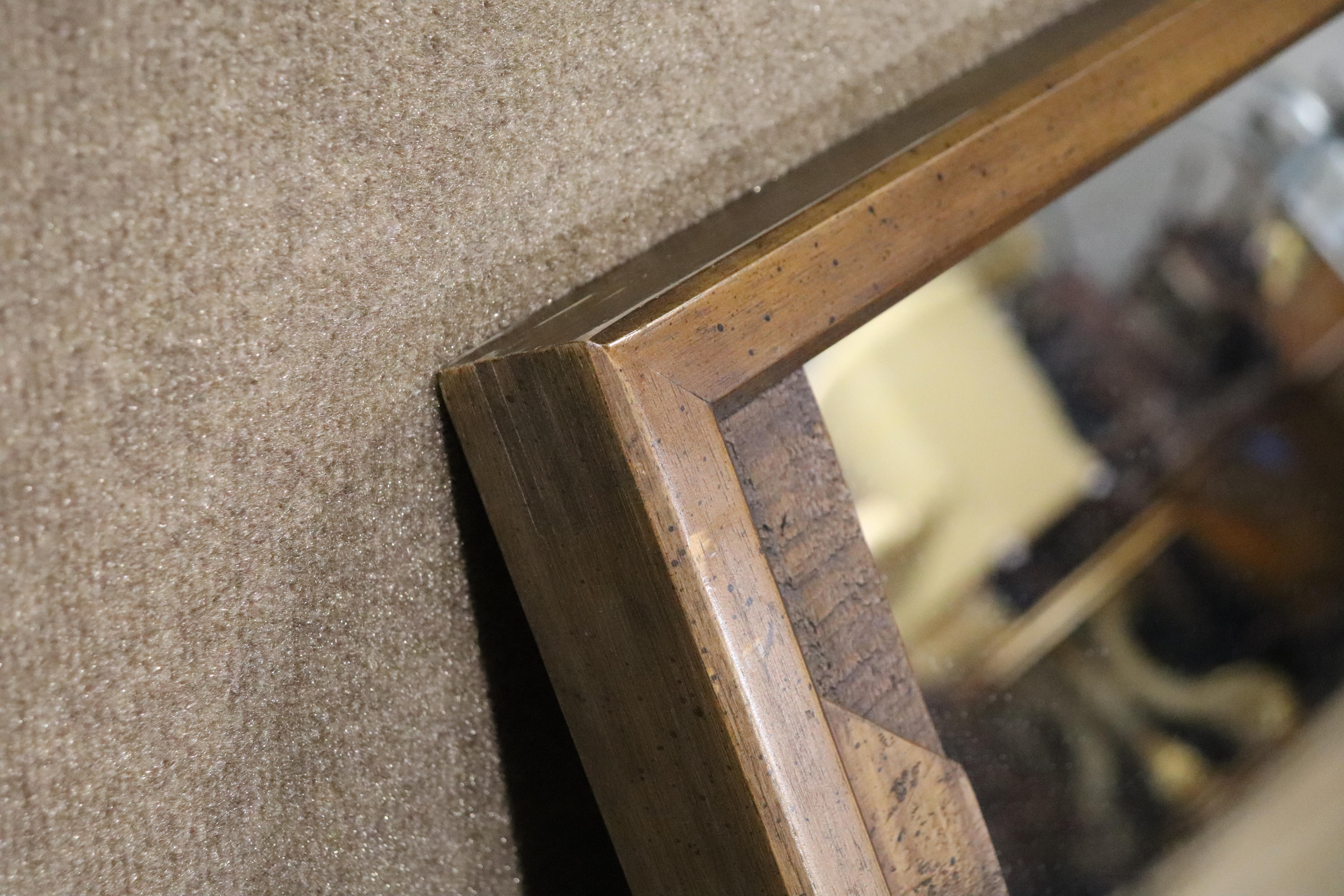 Wood 'Pueblo' Series Brutalist Mirror For Sale