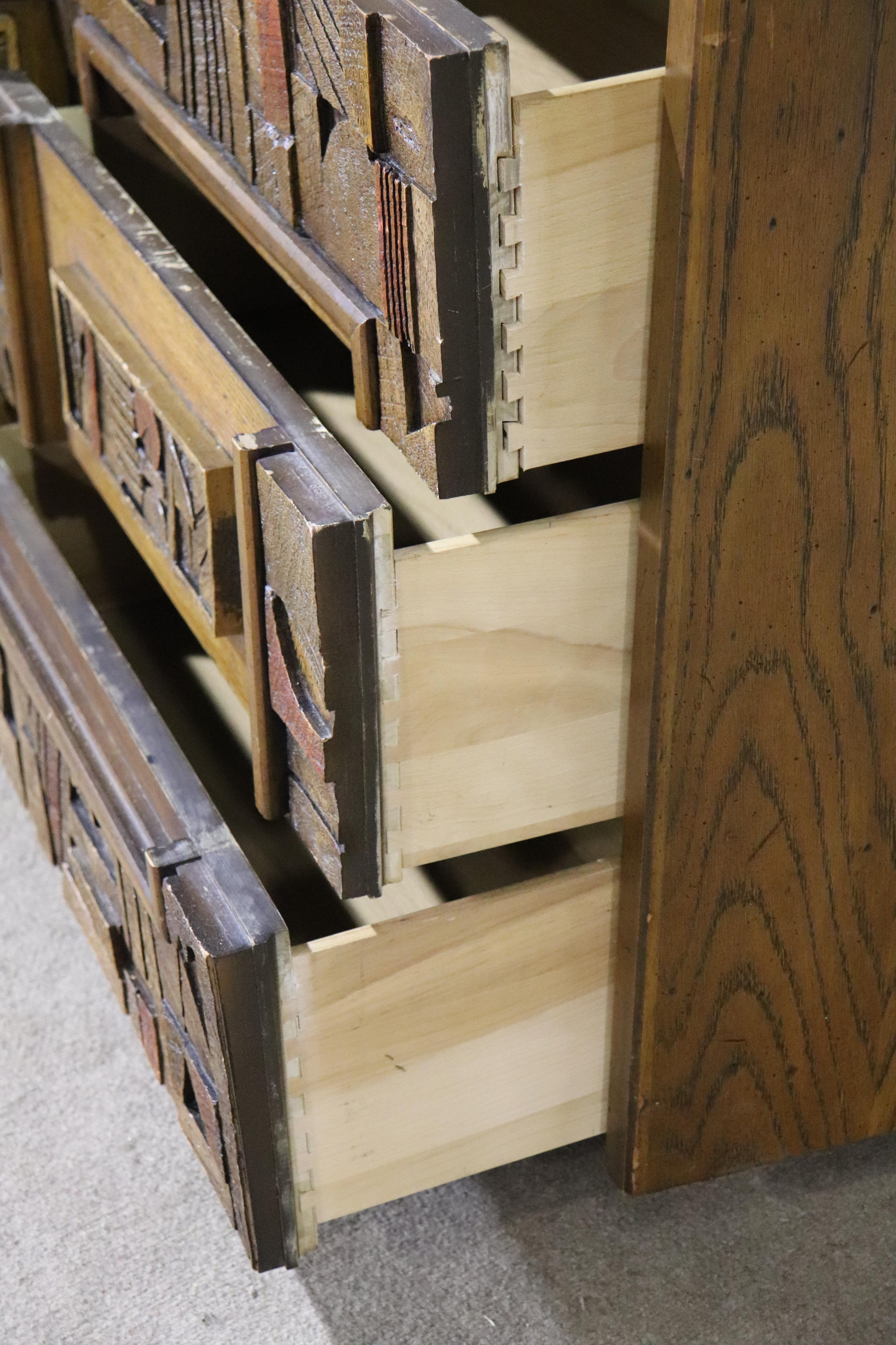 Oak 'Pueblo' Series Dresser w/ Mirror For Sale