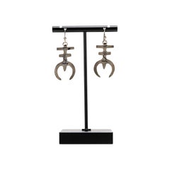 Pueblo Sterling Silver and Coral Bead Dangle Earrings