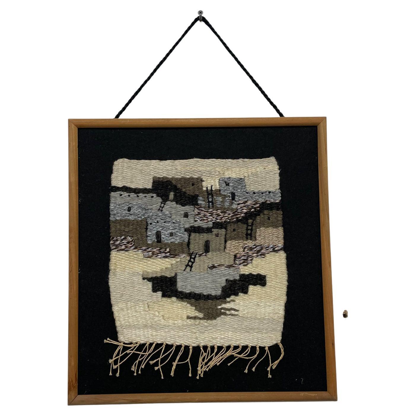 Pueblo Weaving Handmade Vintage Textile Wall Art Adobe Tapestry