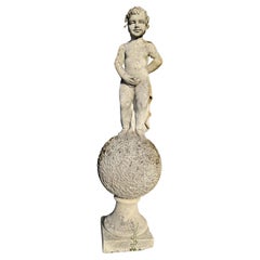 Charmante sculpture de jardin en pierre de Vicenza de Puer Mingens, 1960