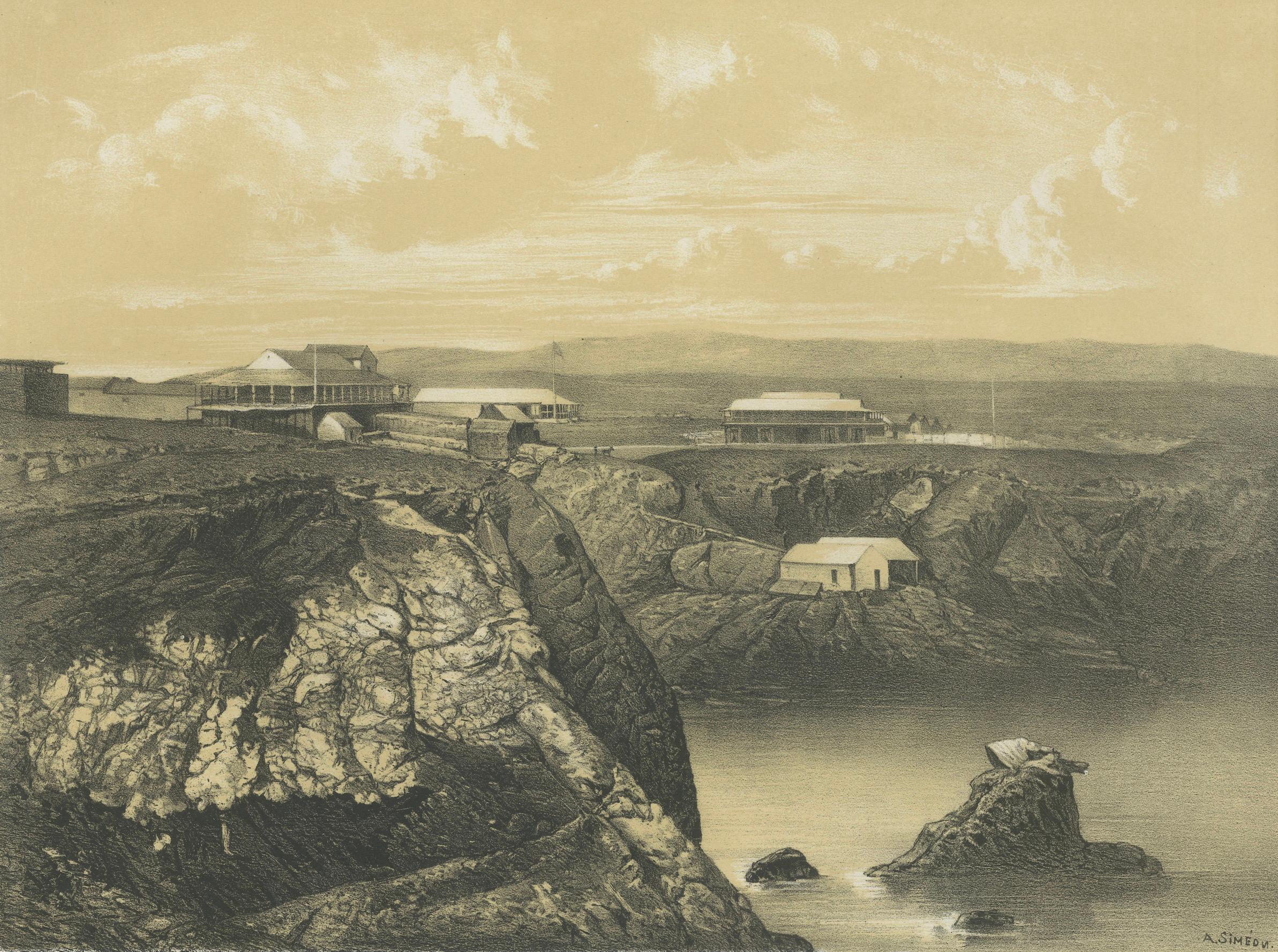 Puerto de Islay Peru – Antique Coastal Port Lithograph c.1865 For Sale 2