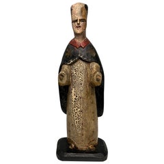 Puerto Rican 19th Century Santo de Palo of St. Anthony Wood Carving