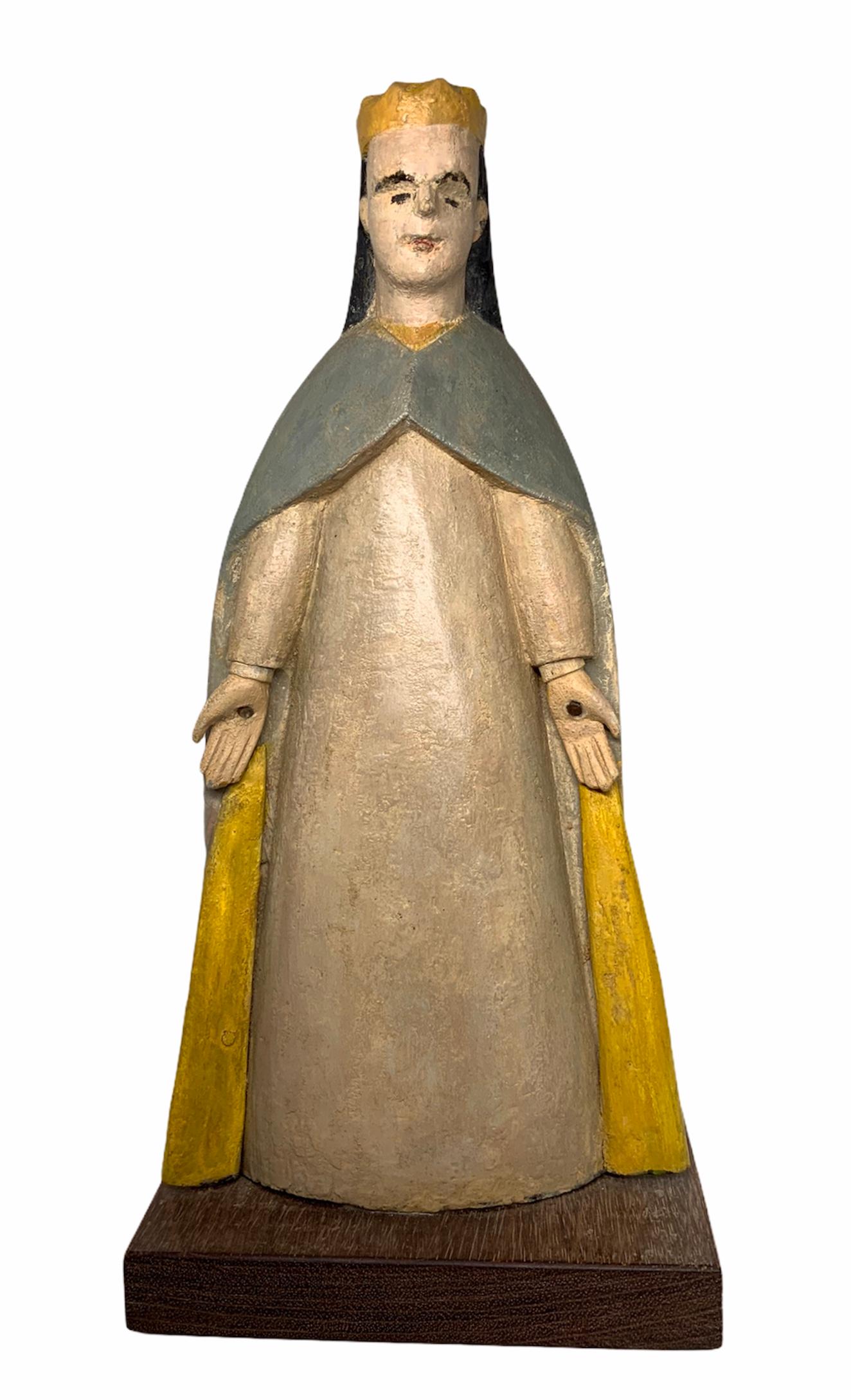 Arts and Crafts Puerto Rican 19th Century Wood Santo de Palo Carving