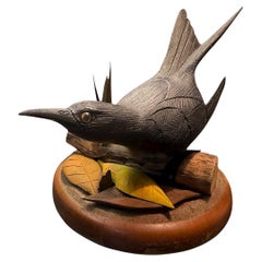 Puerto Rican Hand Carved Greater Antillean Crackle Sculpture By Carlos - JCFS