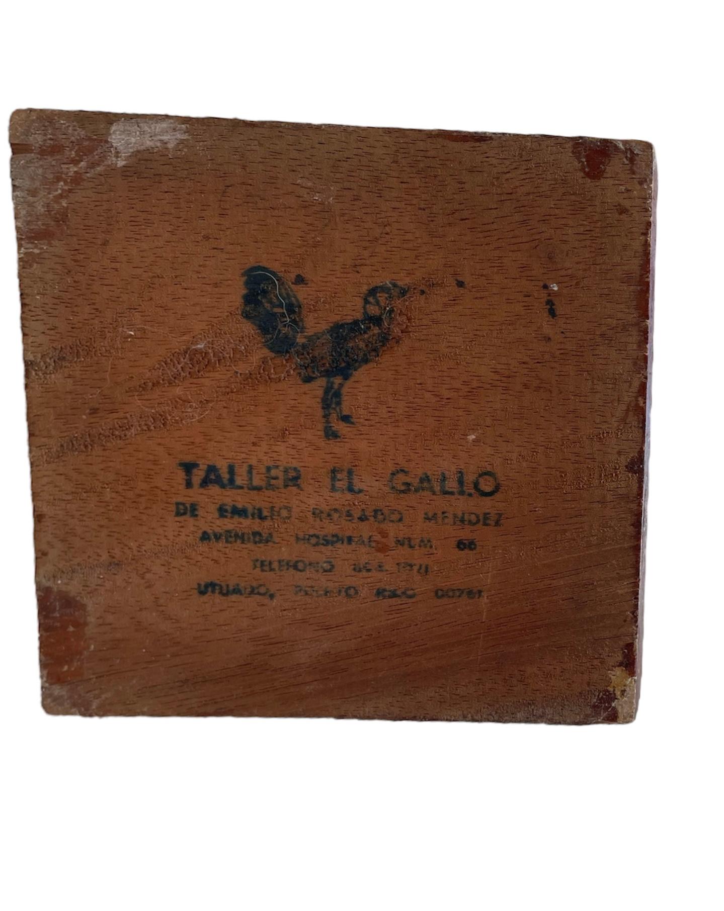 Puerto Ricanische handgefertigte Holz- Hahn-Skulptur aus Holz (amerikanisch) im Angebot