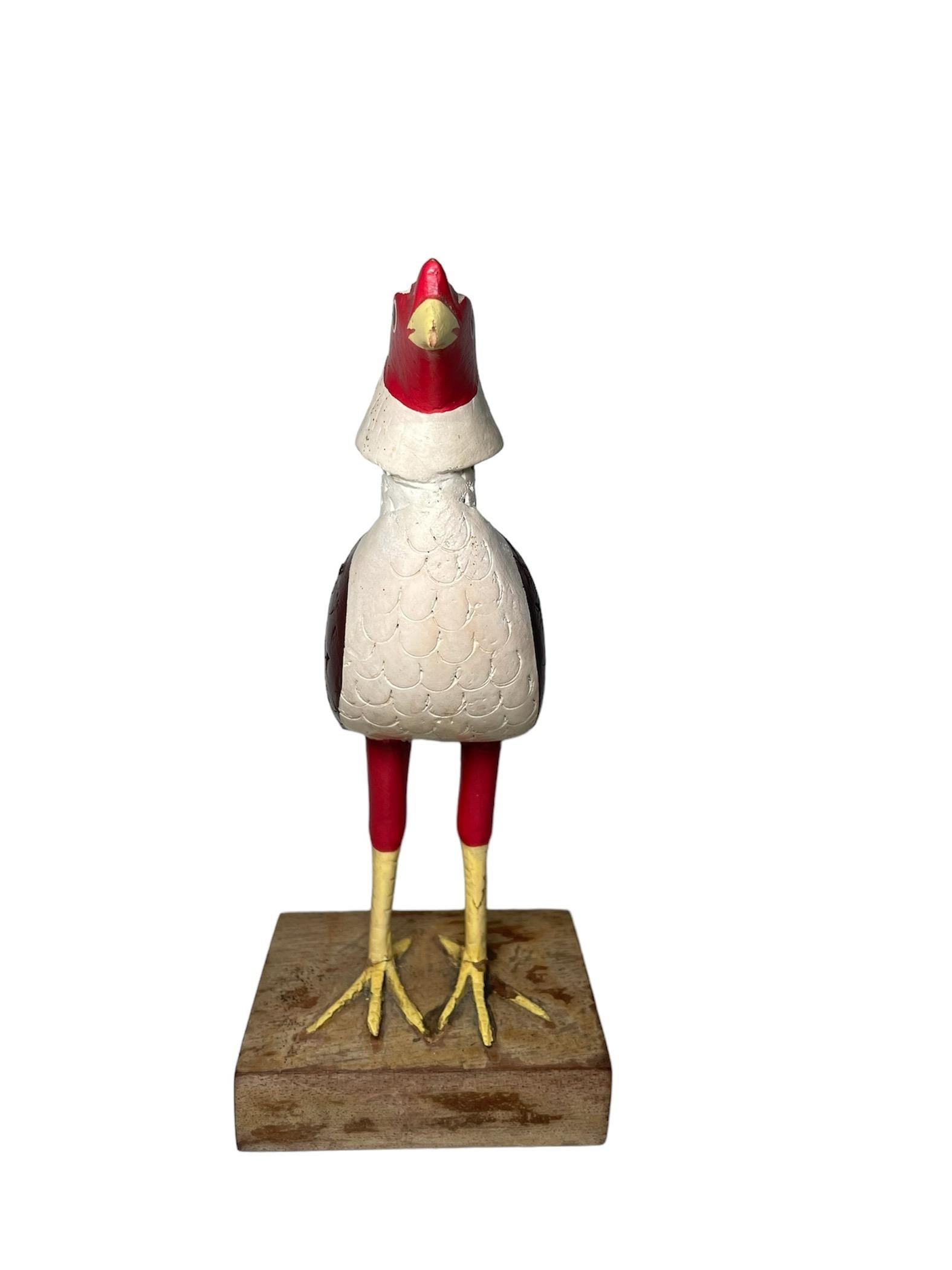 Puerto Ricanische handgefertigte Holz- Hahn-Skulptur aus Holz im Zustand „Gut“ im Angebot in Guaynabo, PR