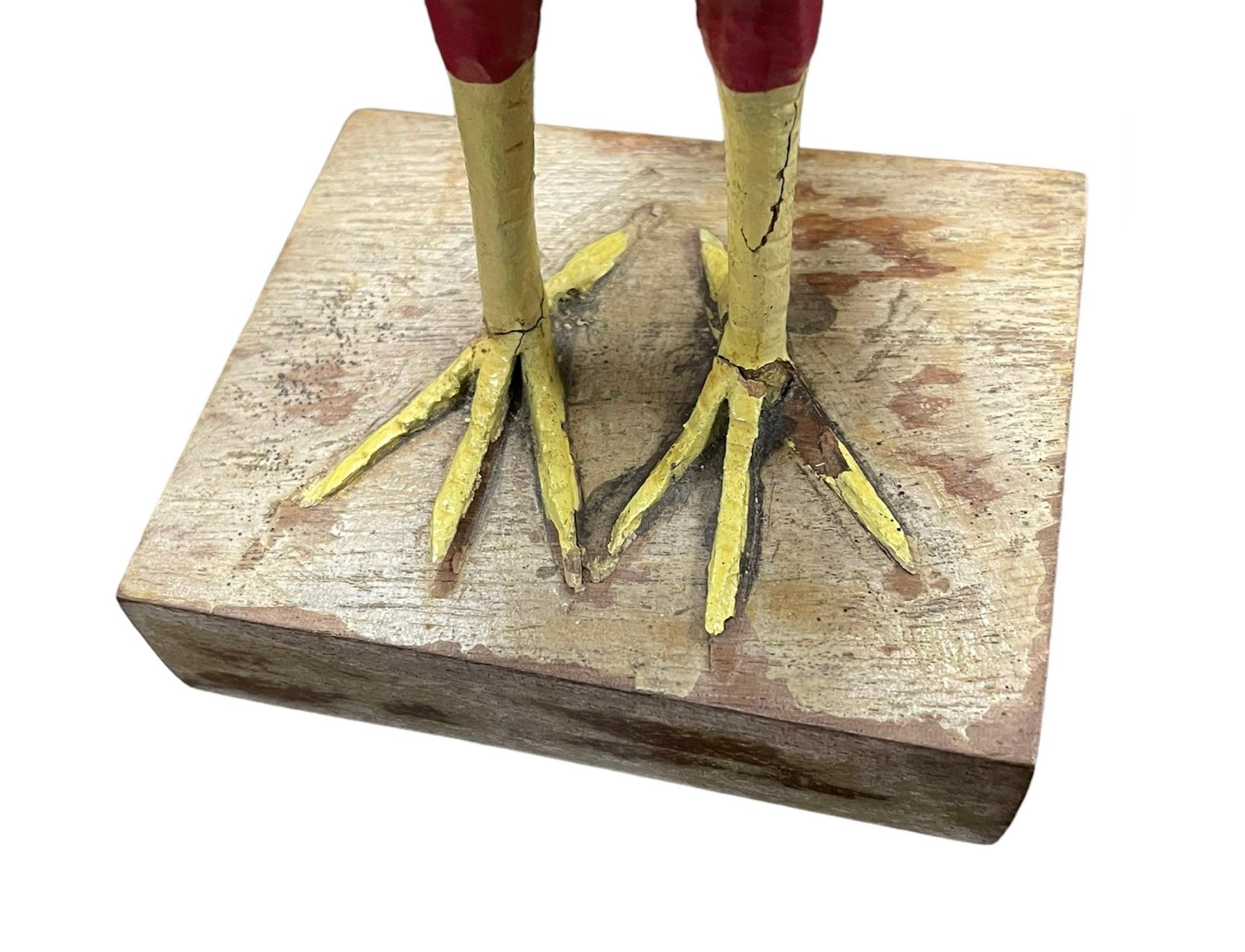 Puerto Ricanische handgefertigte Holz- Hahn-Skulptur aus Holz im Angebot 2