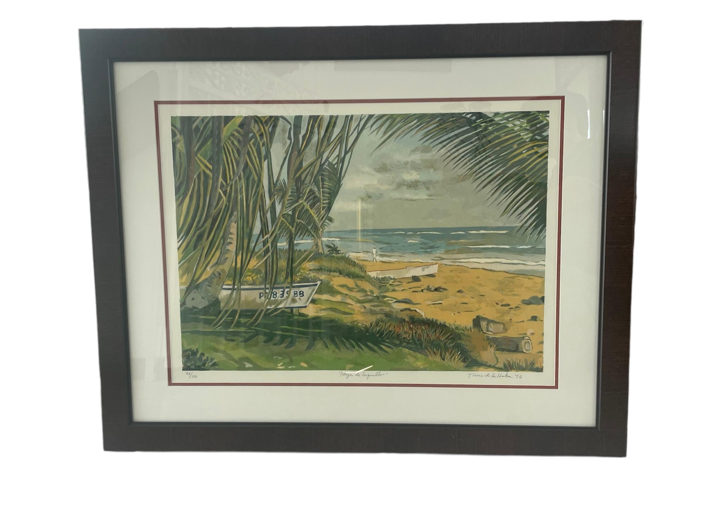 Puerto Rican Luquillo Beach Silk Screen Print For Sale 8