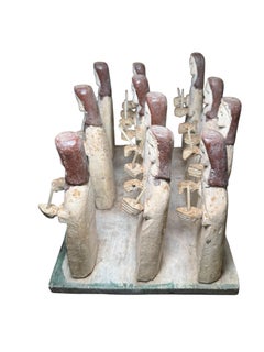 Puerto Ricanische Santos De Palo/Holz geschnitzte Skulpturen der Heiligen Ursula/Die Jungfrauen
