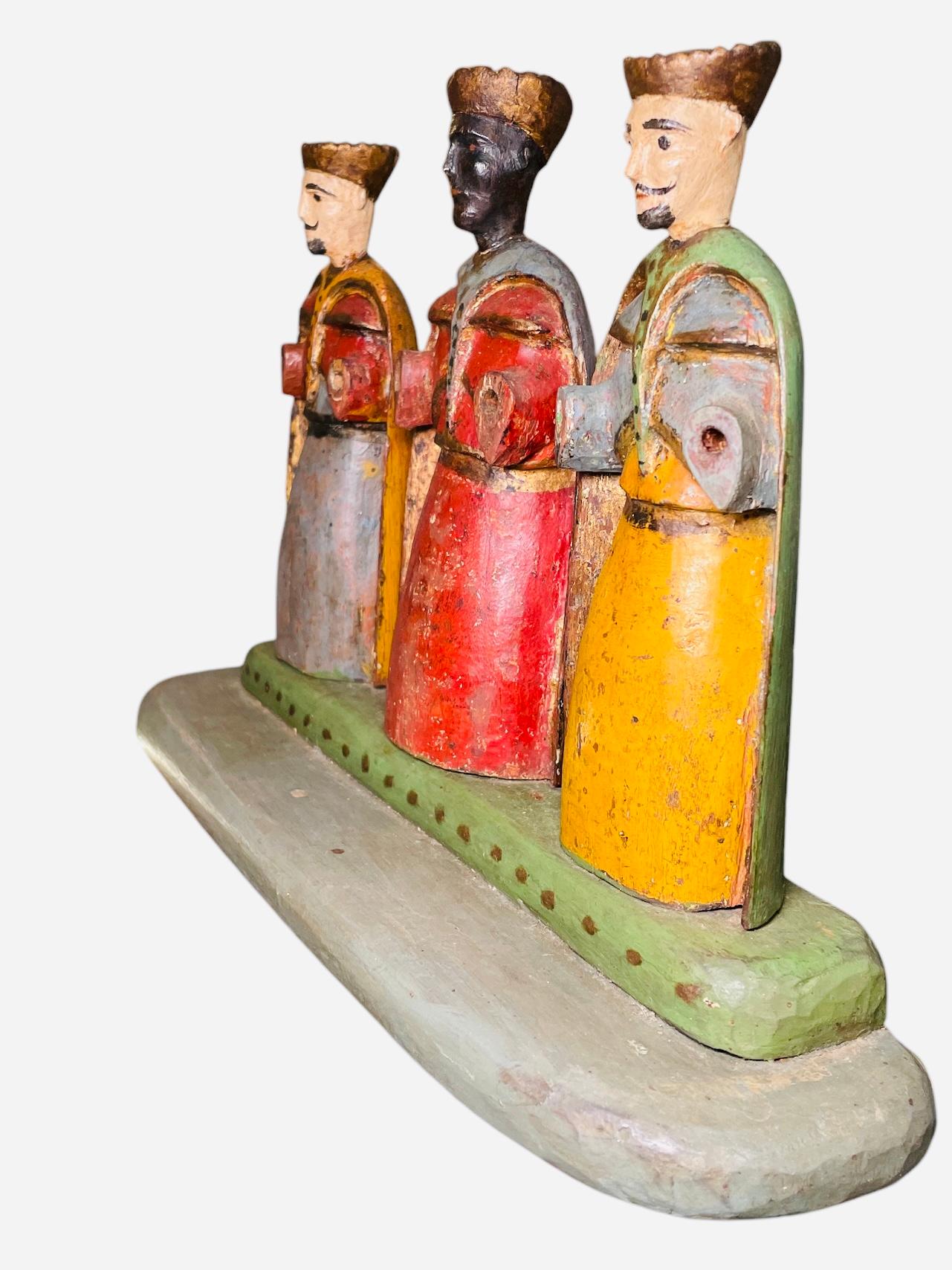 Santos De Palo portoricano/Sculture in legno dei Re Magi a piedi In condizioni buone in vendita a Guaynabo, PR
